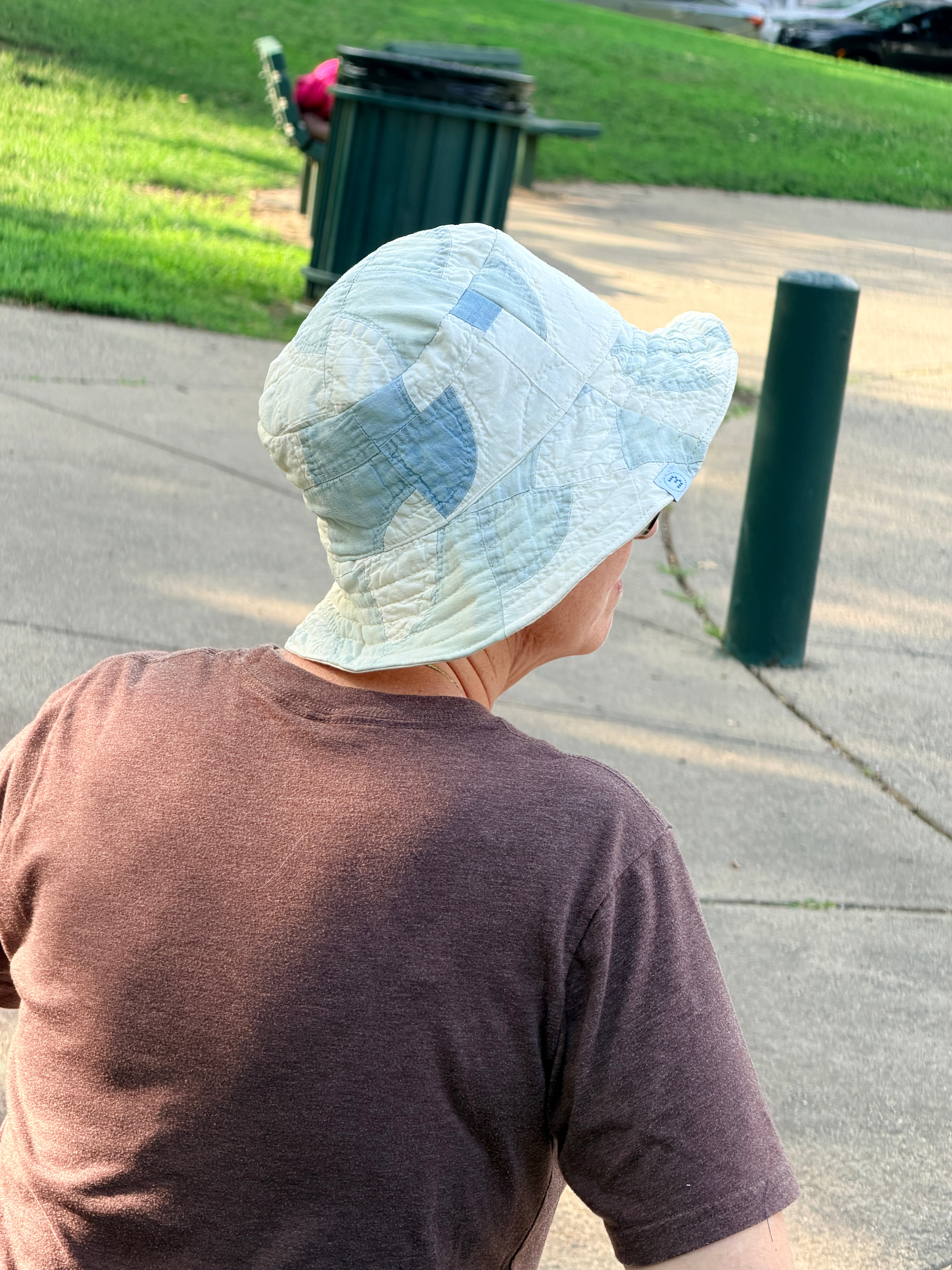Bucket Hat (Faded Blue Drunkard's Path)