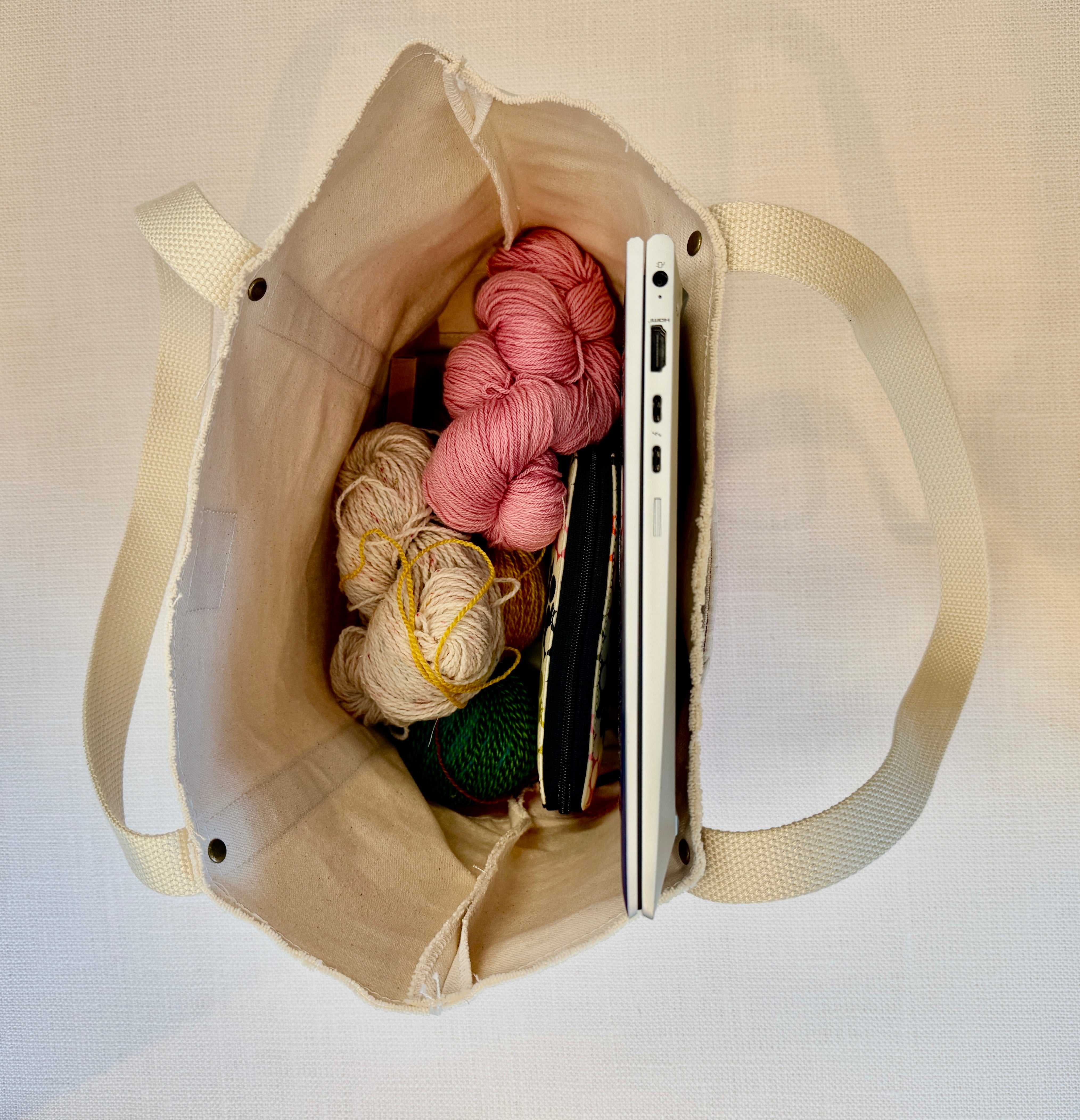The Skipper Pocket Tote (Yellow/Orange Canvas)