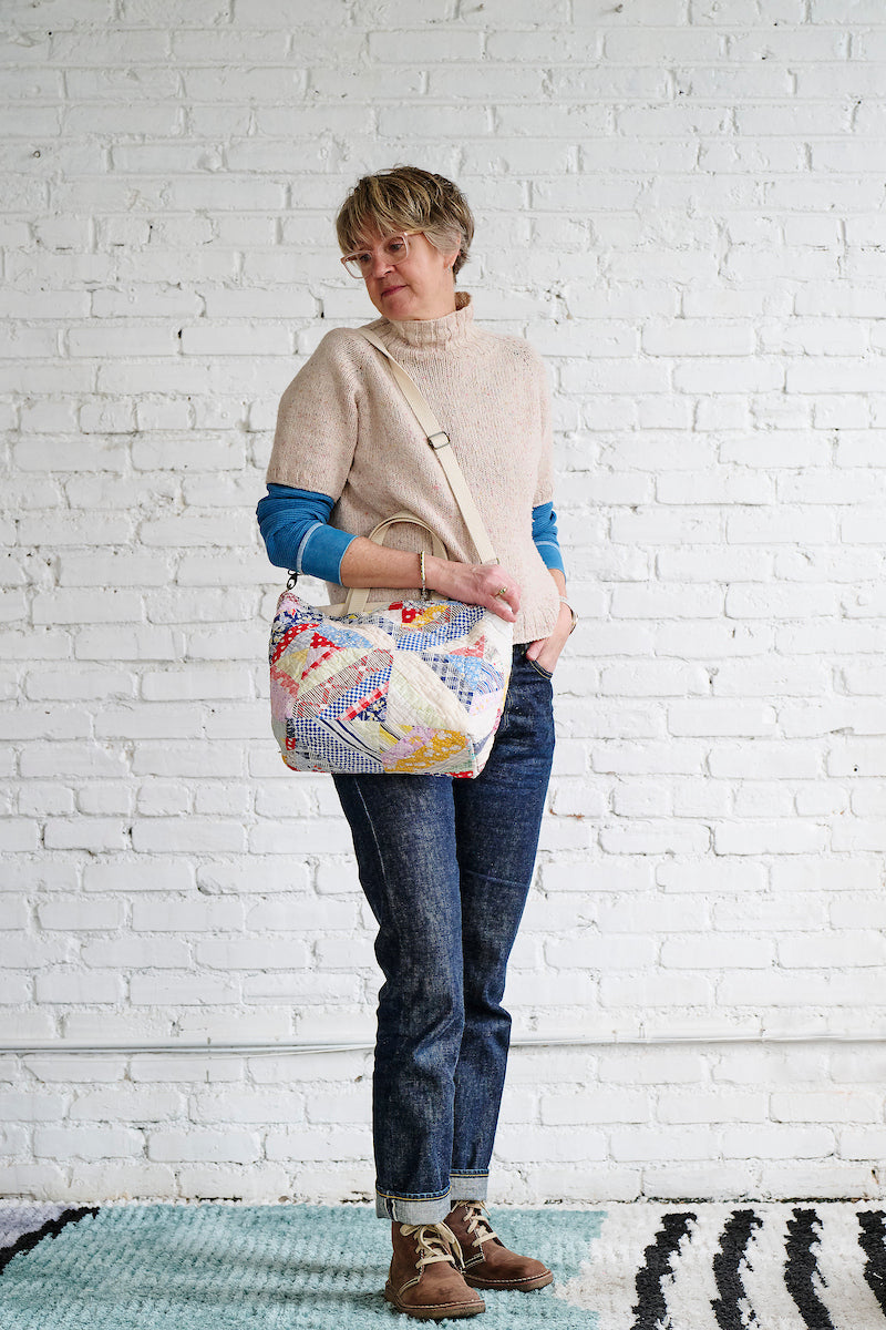 Studio Tote (Red & Yellow Log Cabin-2)