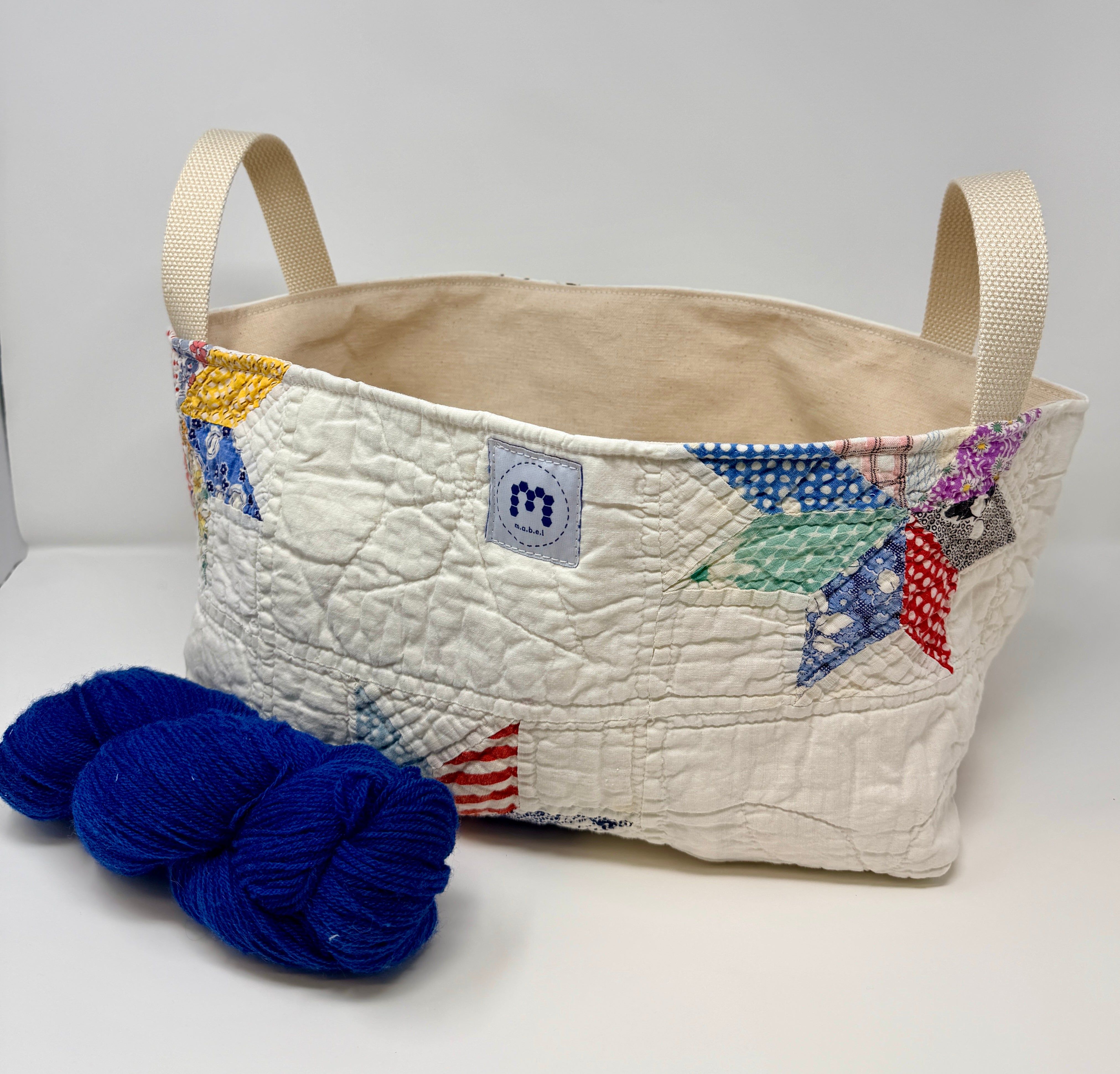Quilt Basket (Feedsack 8 Point Star #1)