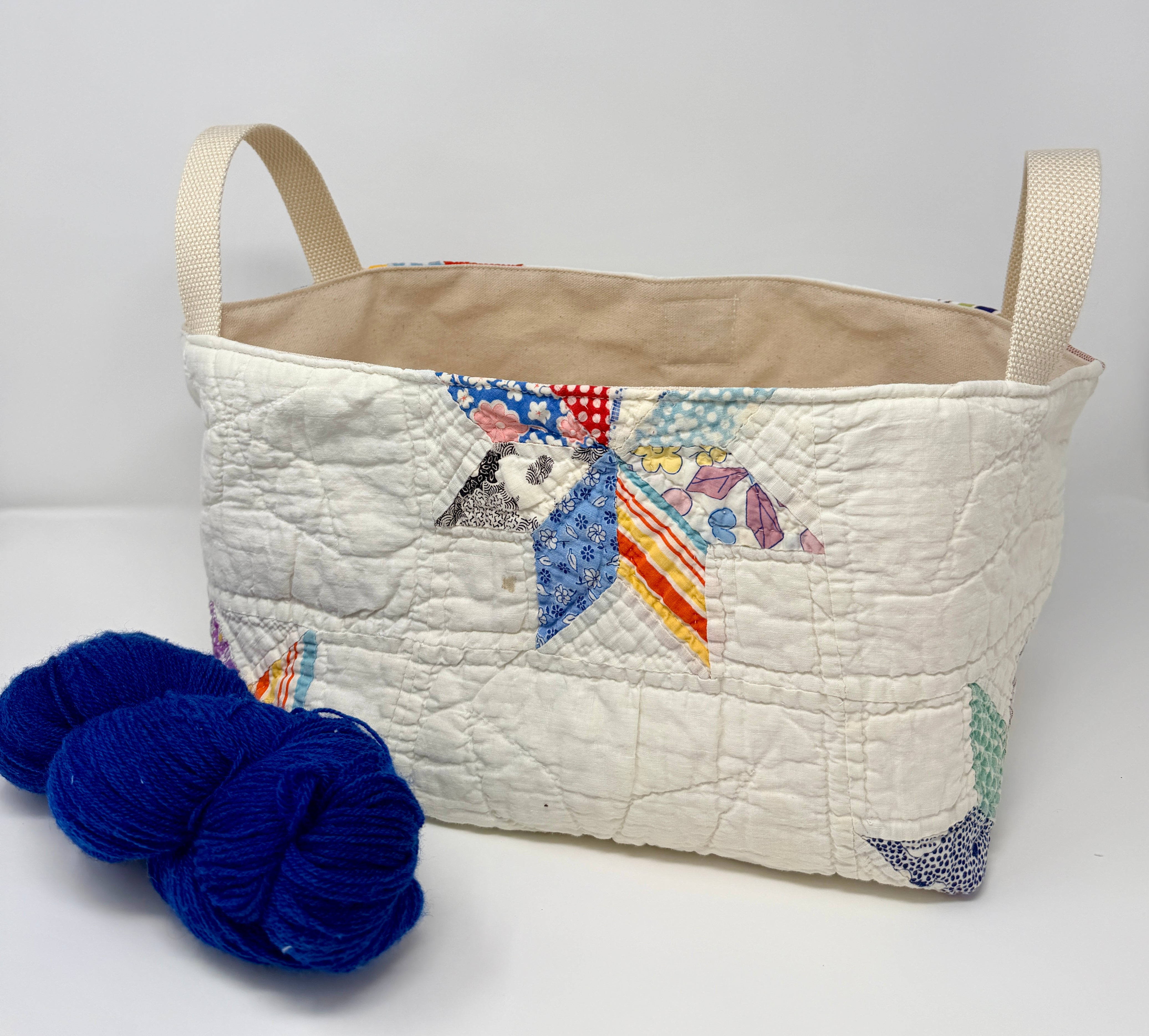 Quilt Basket (Feedsack 8 Point Star #1)