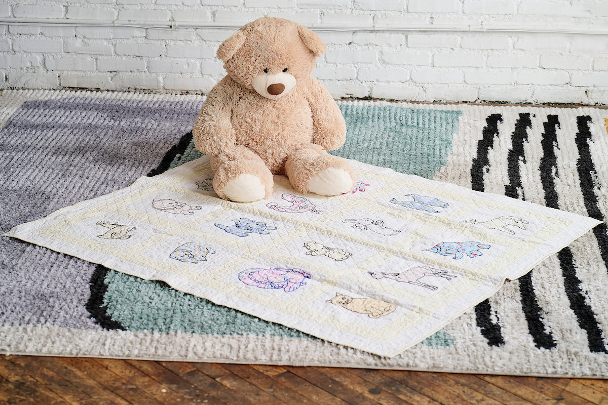 Baby Quilt (Large Embroidered Animals)