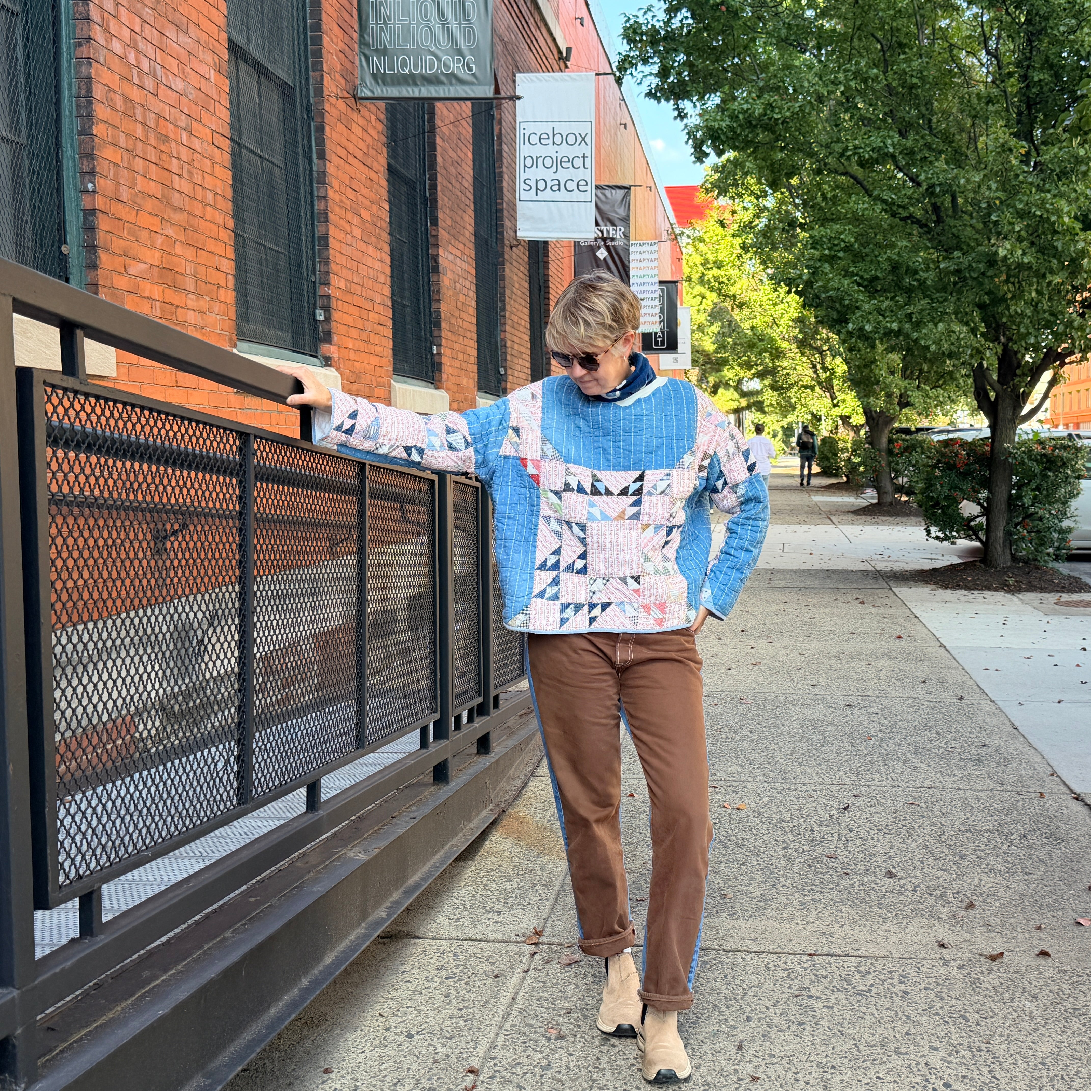 Blue & Red Flying Geese Popover