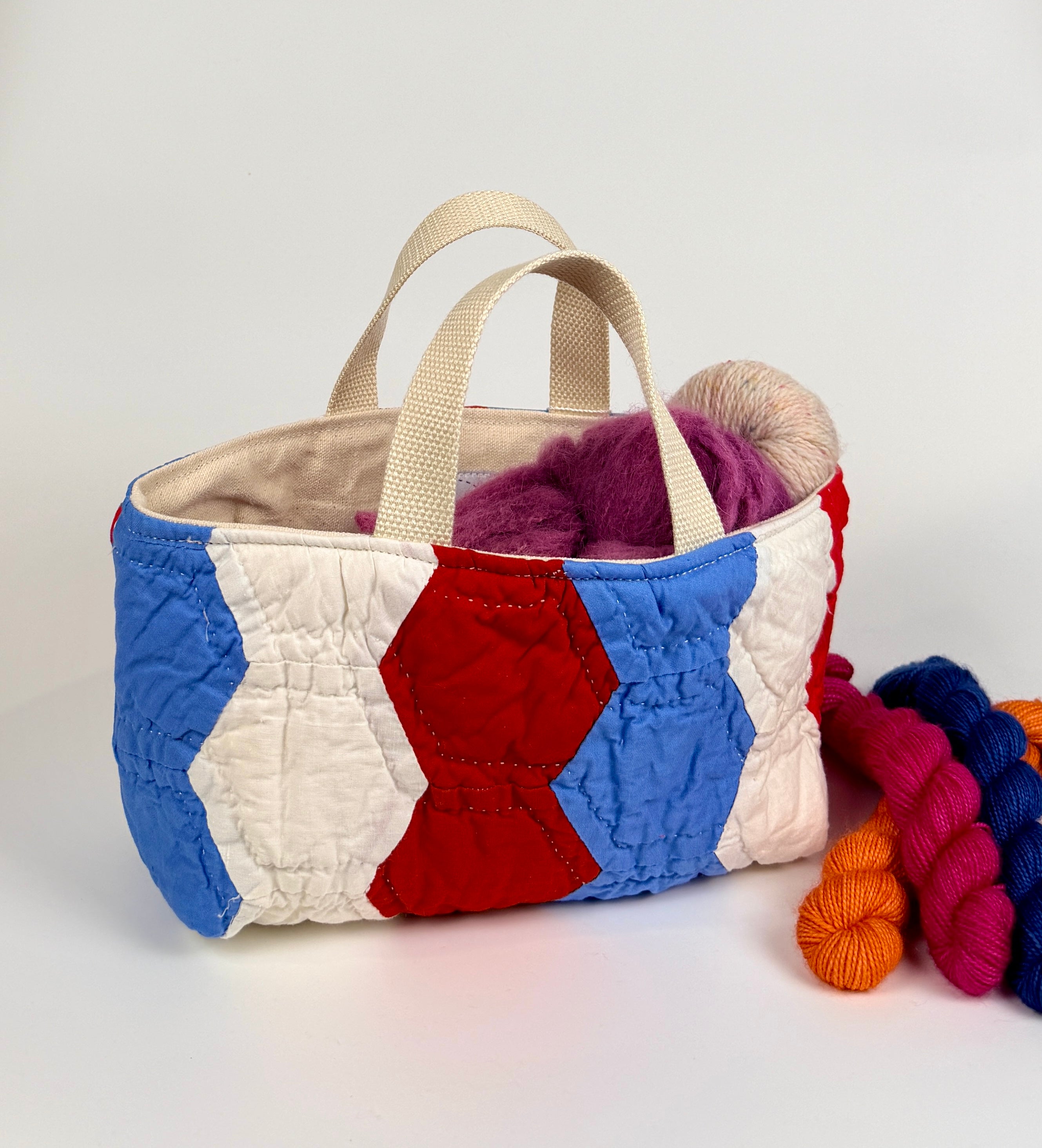 Maker Caddy Medium (red white & blue hexies)