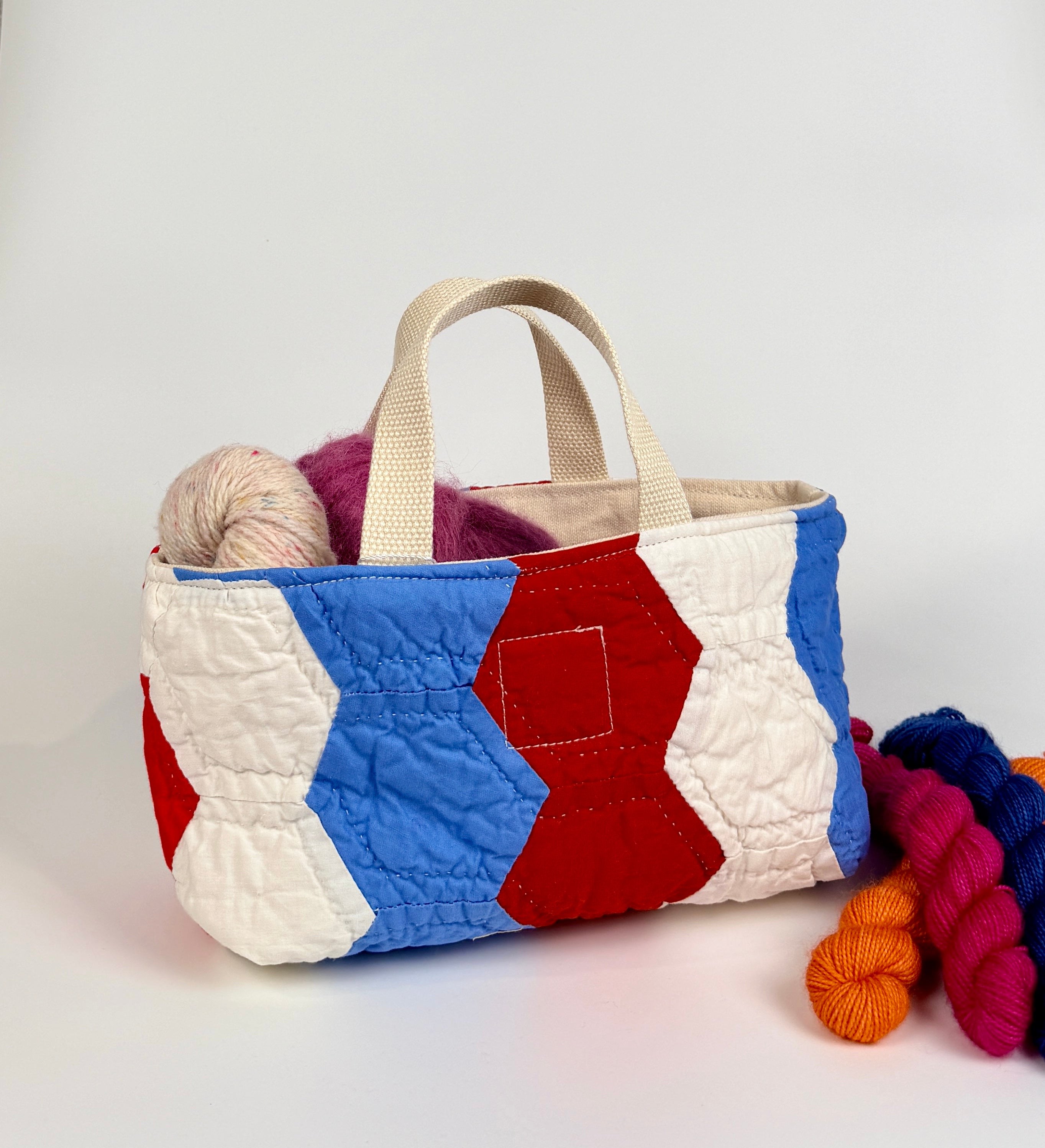 Maker Caddy Medium (red white & blue hexies)