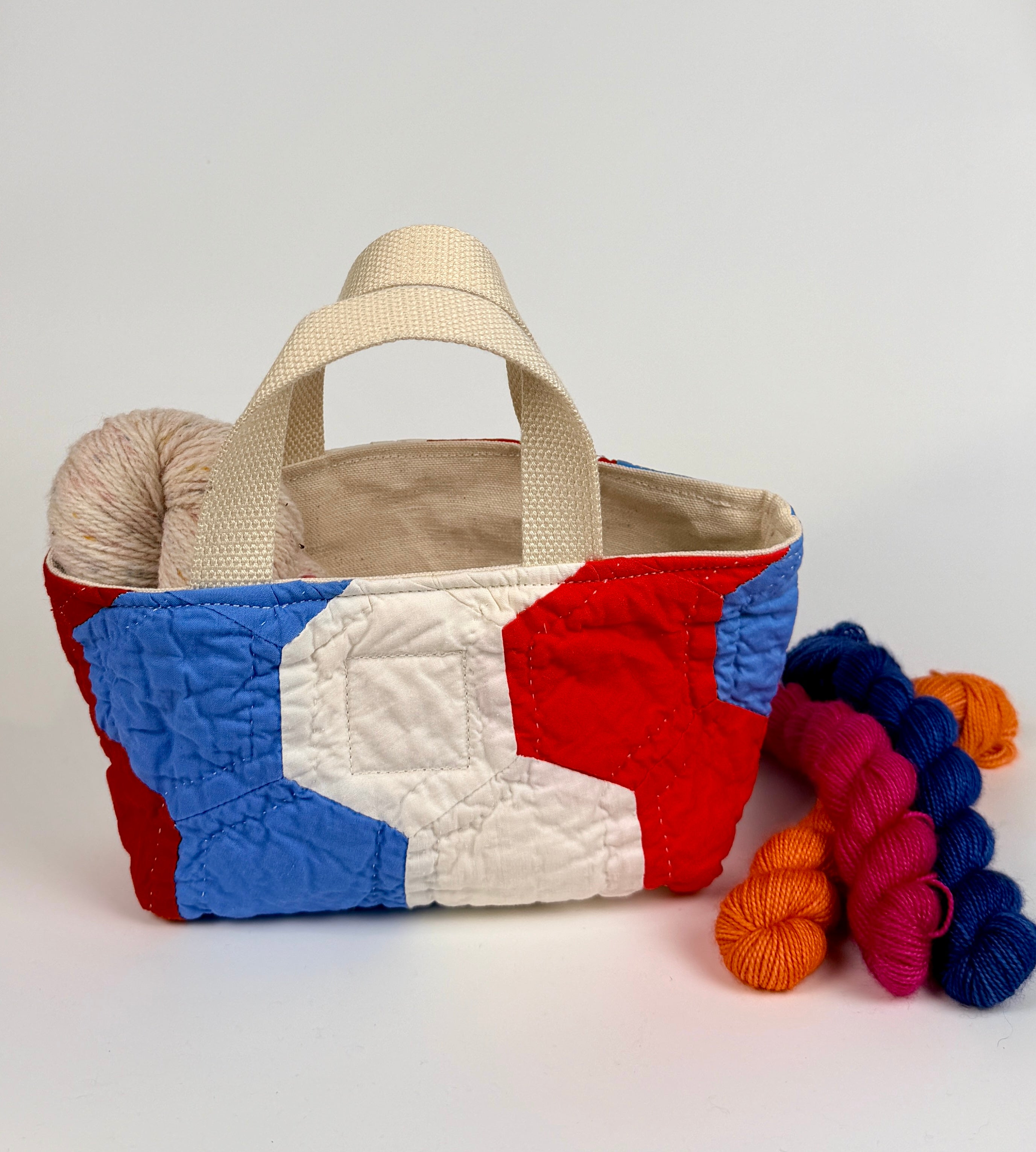 Maker Caddy Small (red white & blue hexies)