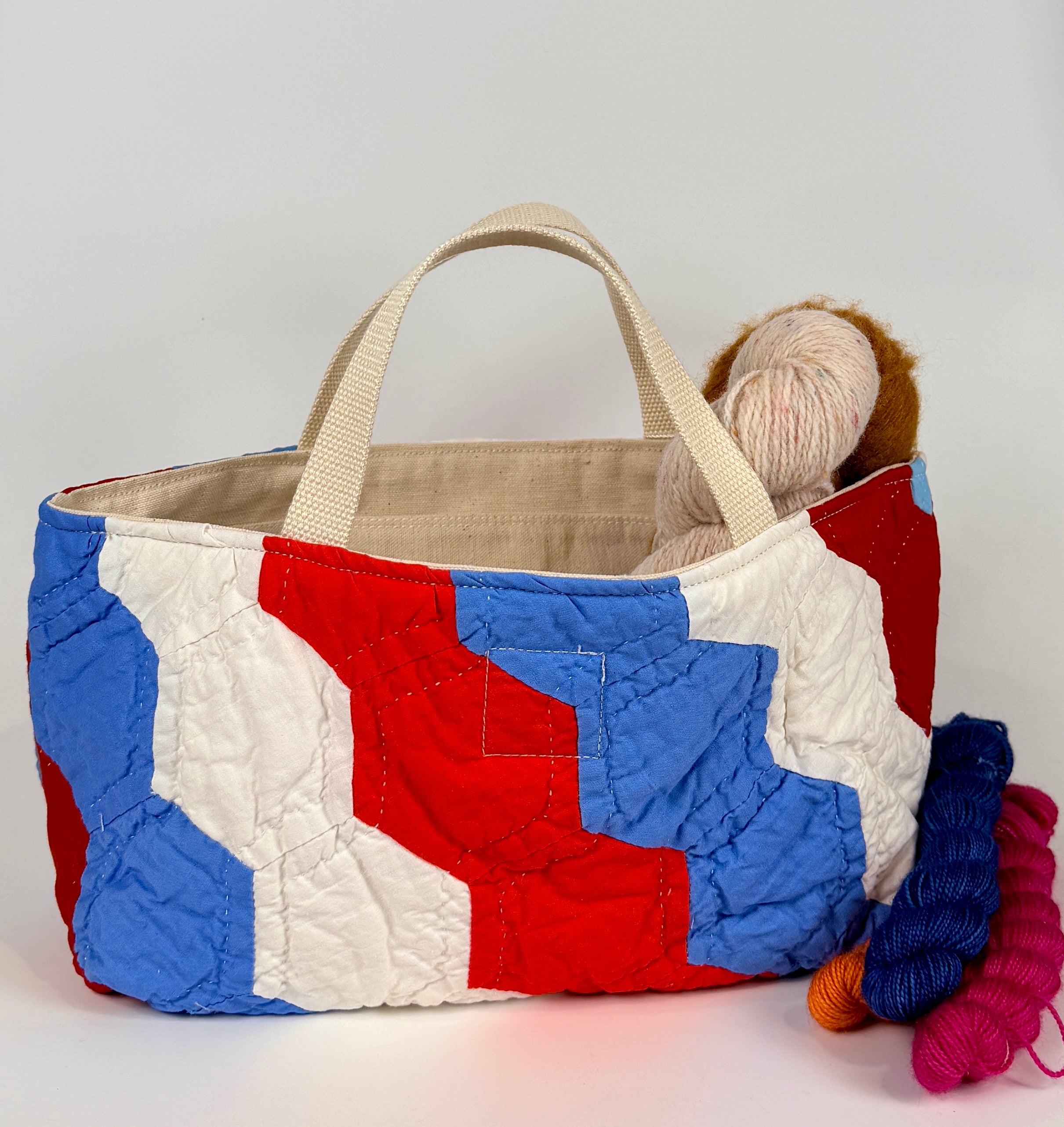 Maker Caddy XL (Red, White & Blue Hexies)