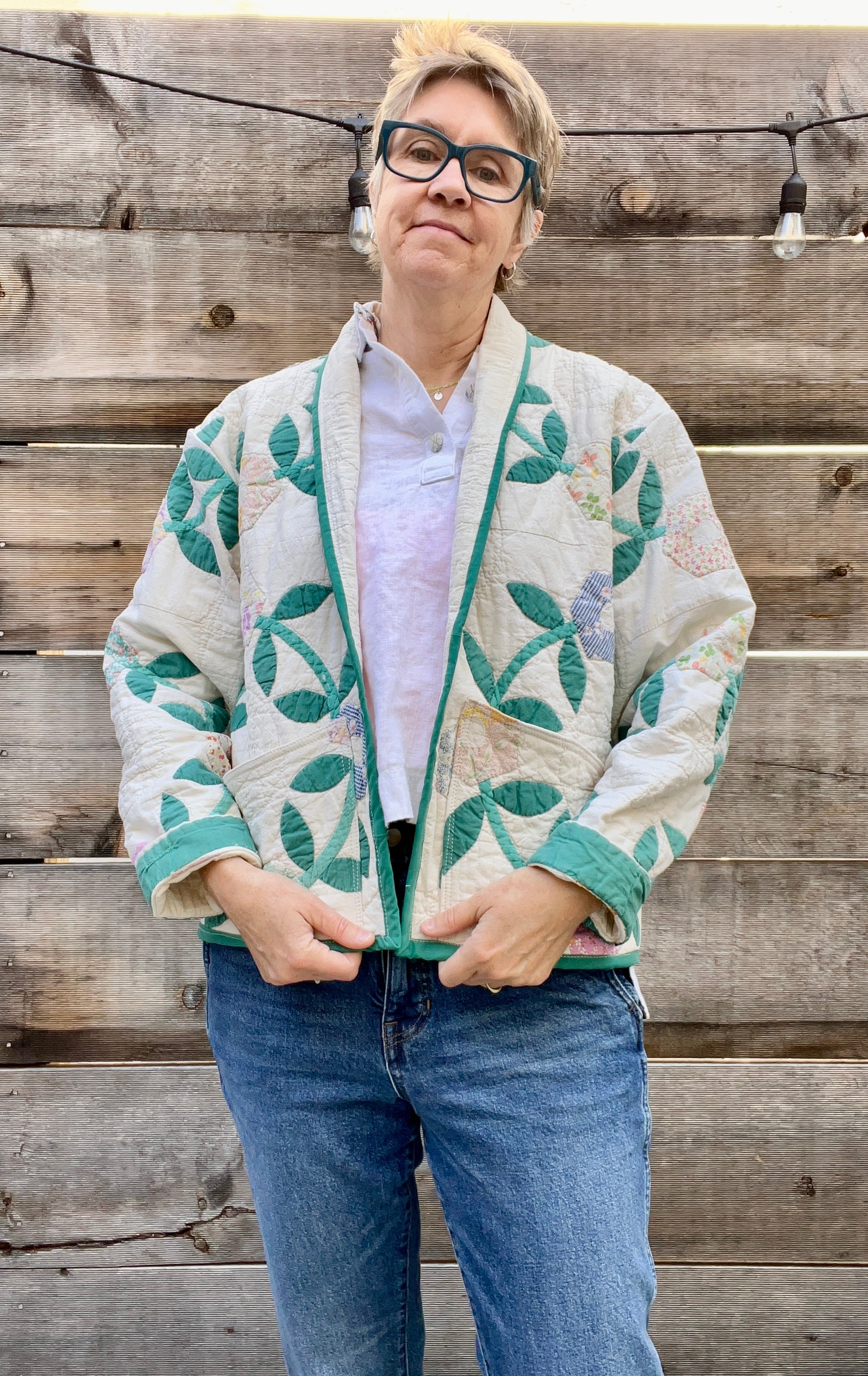 Spring Quilt Jacket (Floral Wreath)