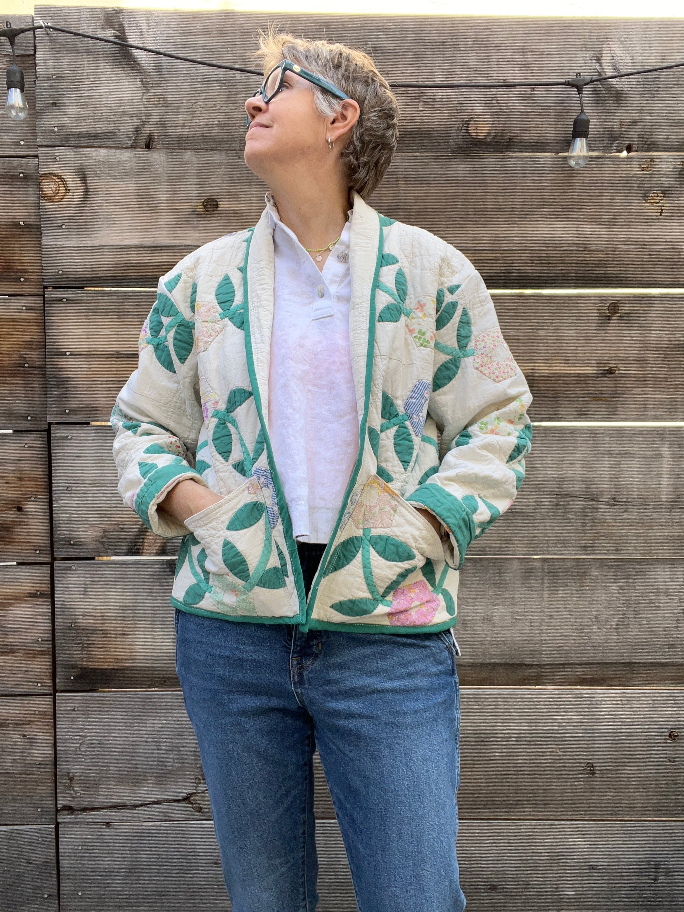 Spring Quilt Jacket (Floral Wreath)