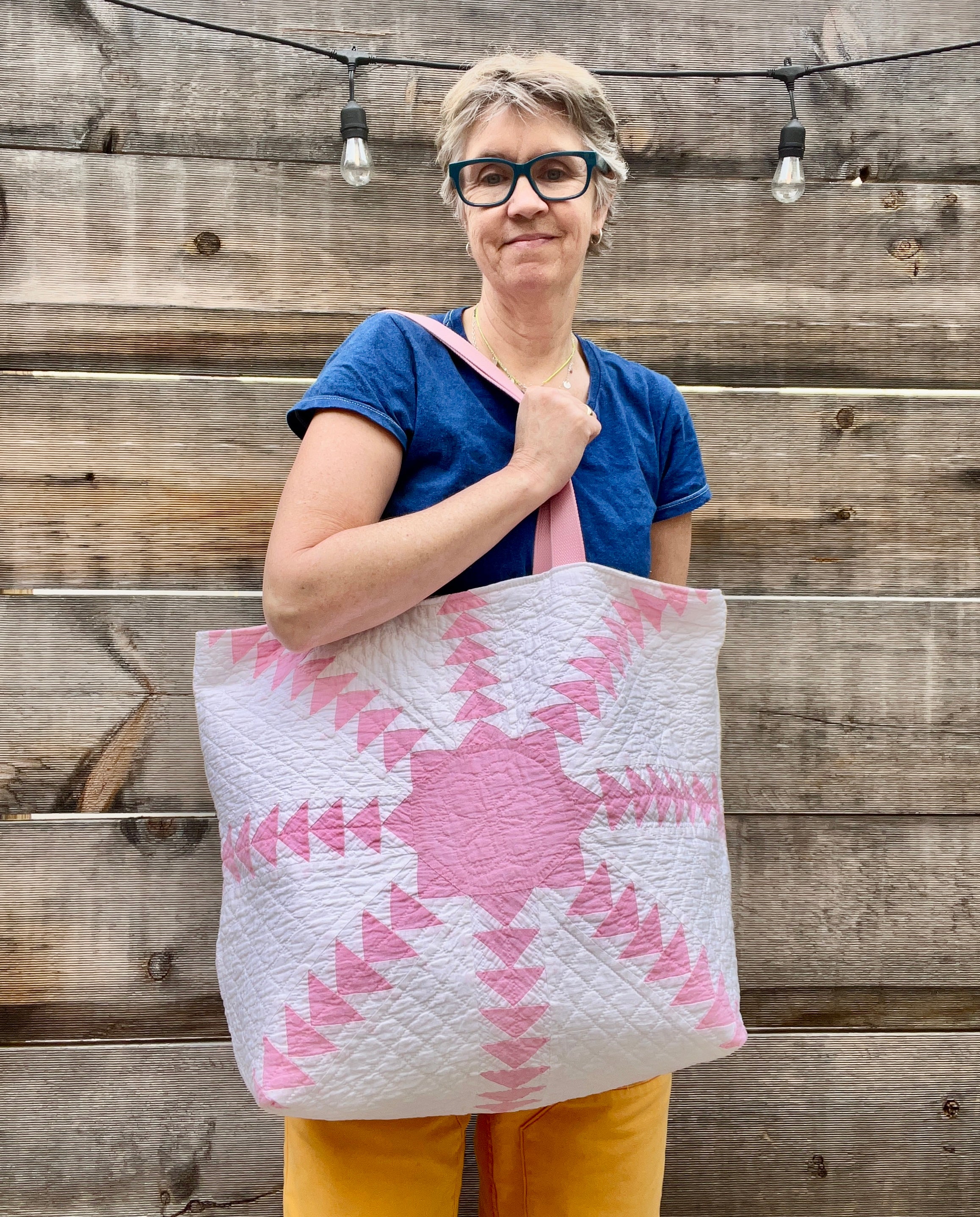 Kitchen Sink Tote (Pink Flying Geese)