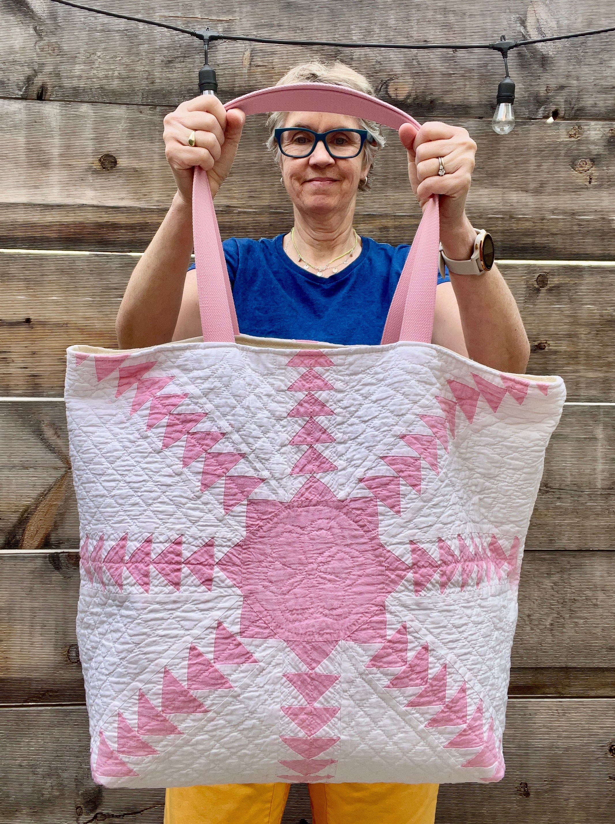 Kitchen Sink Tote (Pink Flying Geese)
