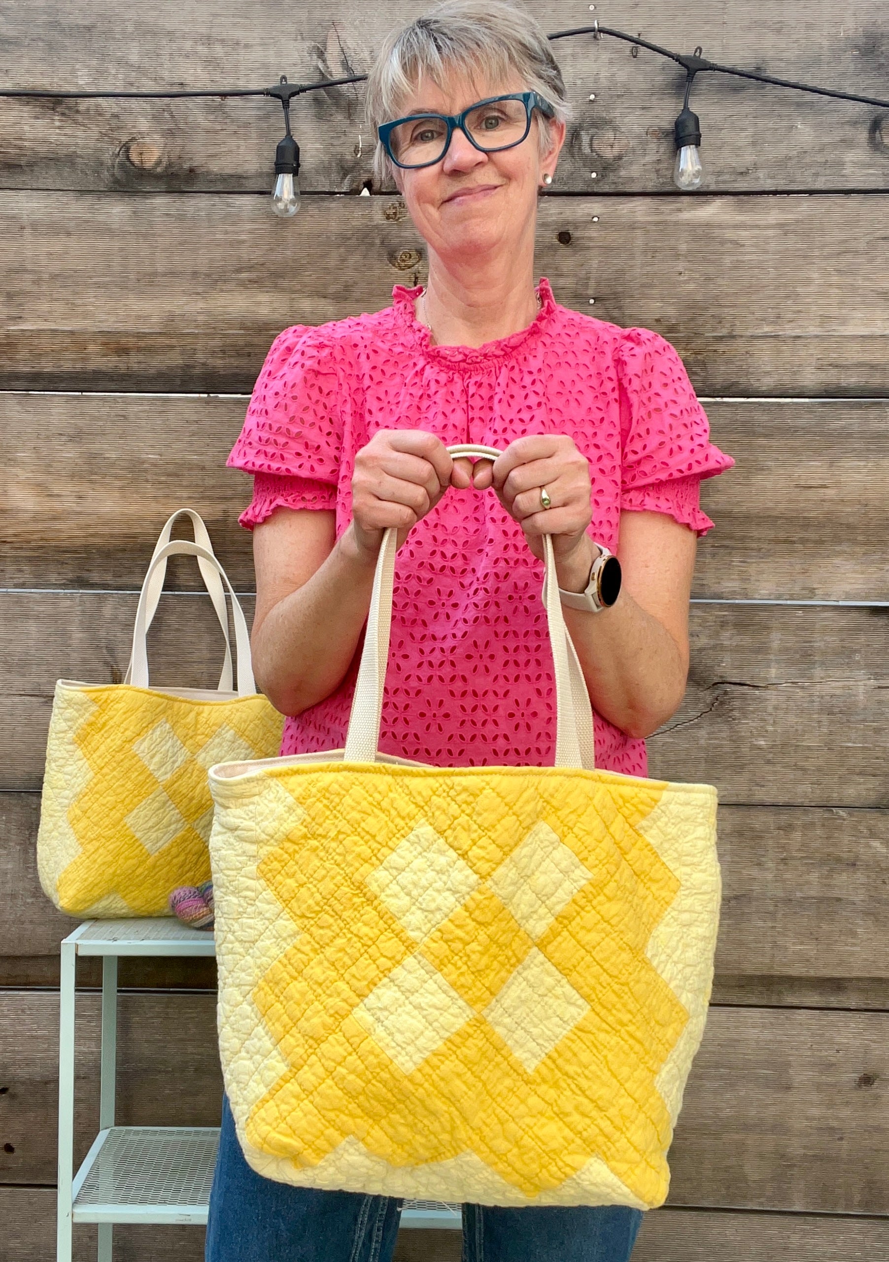 Simple Tote (Yellow Churn Dash)
