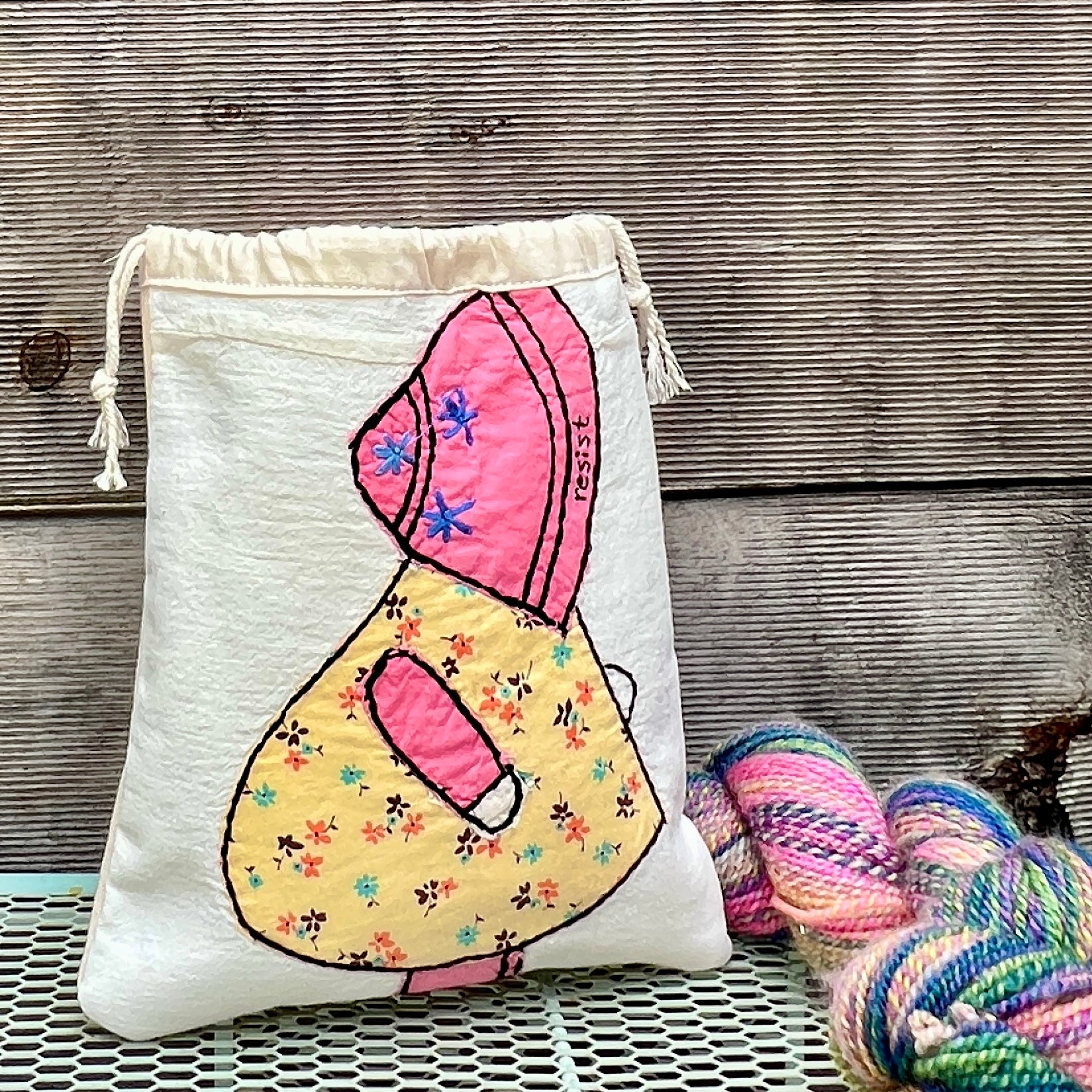 Sunbonnet Sue Resist (Yellow Ditsy Print)