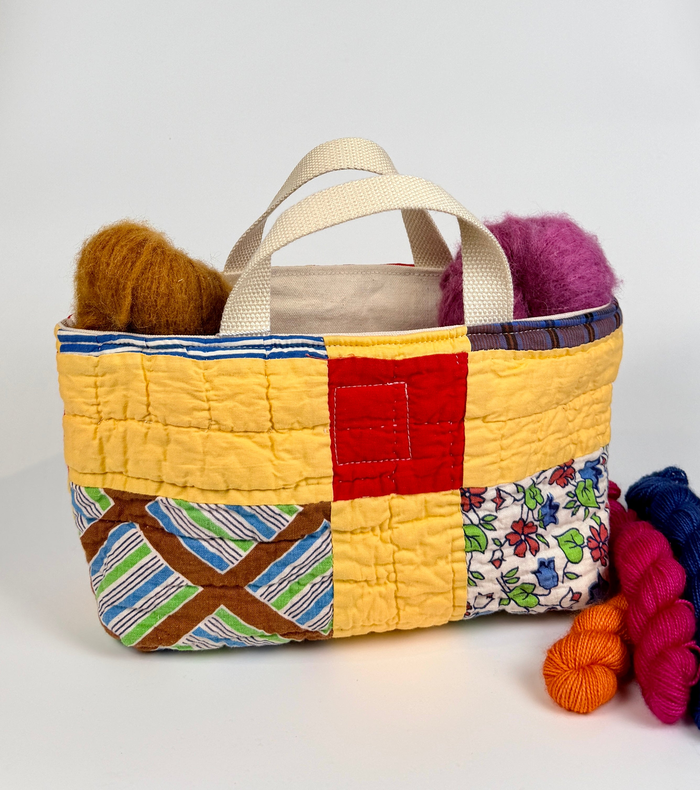 Maker Caddy Large (50s Print with Yellow Sashing)