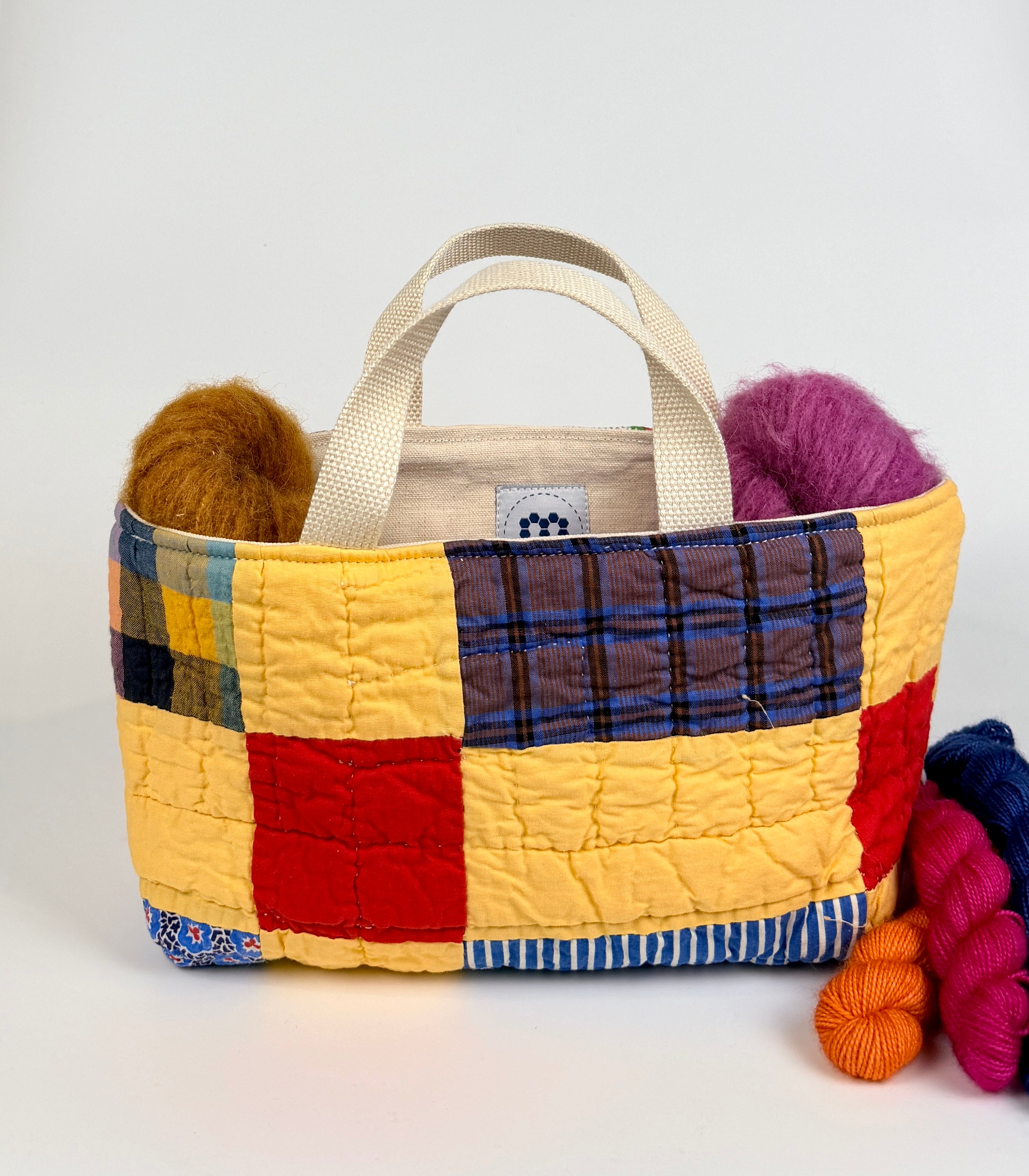 Maker Caddy Large (50s Print with Yellow Sashing)