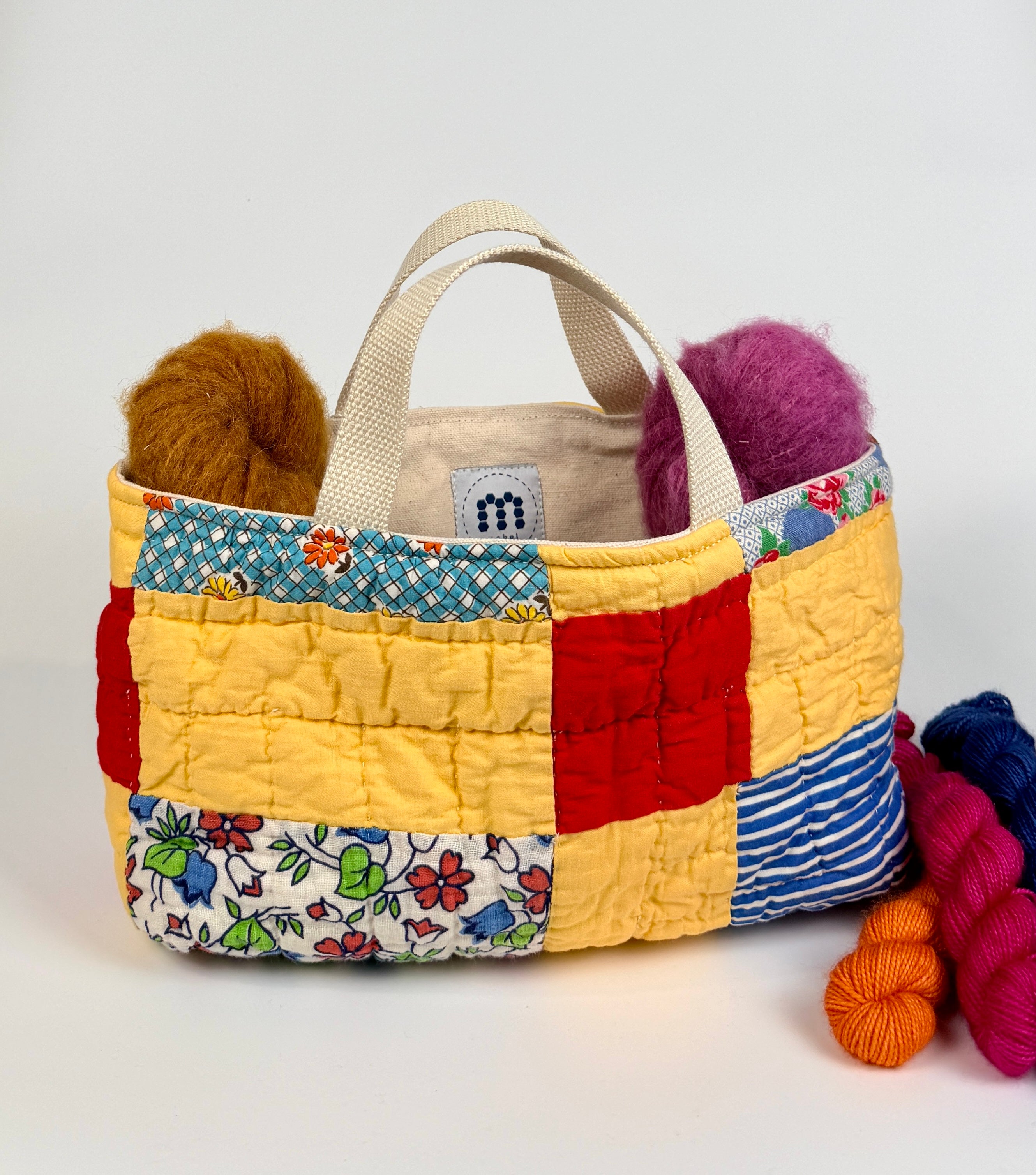 Maker Caddy Large (50s Print with Yellow Sashing)