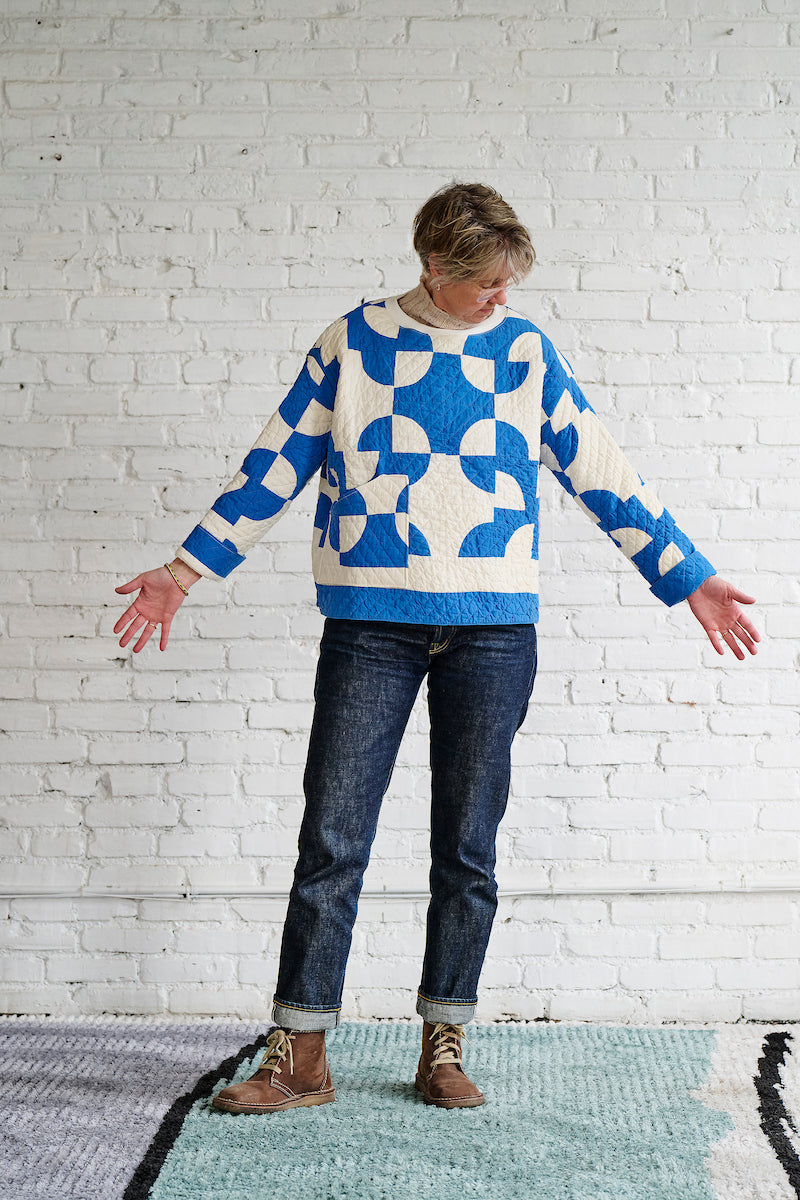 Popover (Cadet Blue Drunkard's Path)