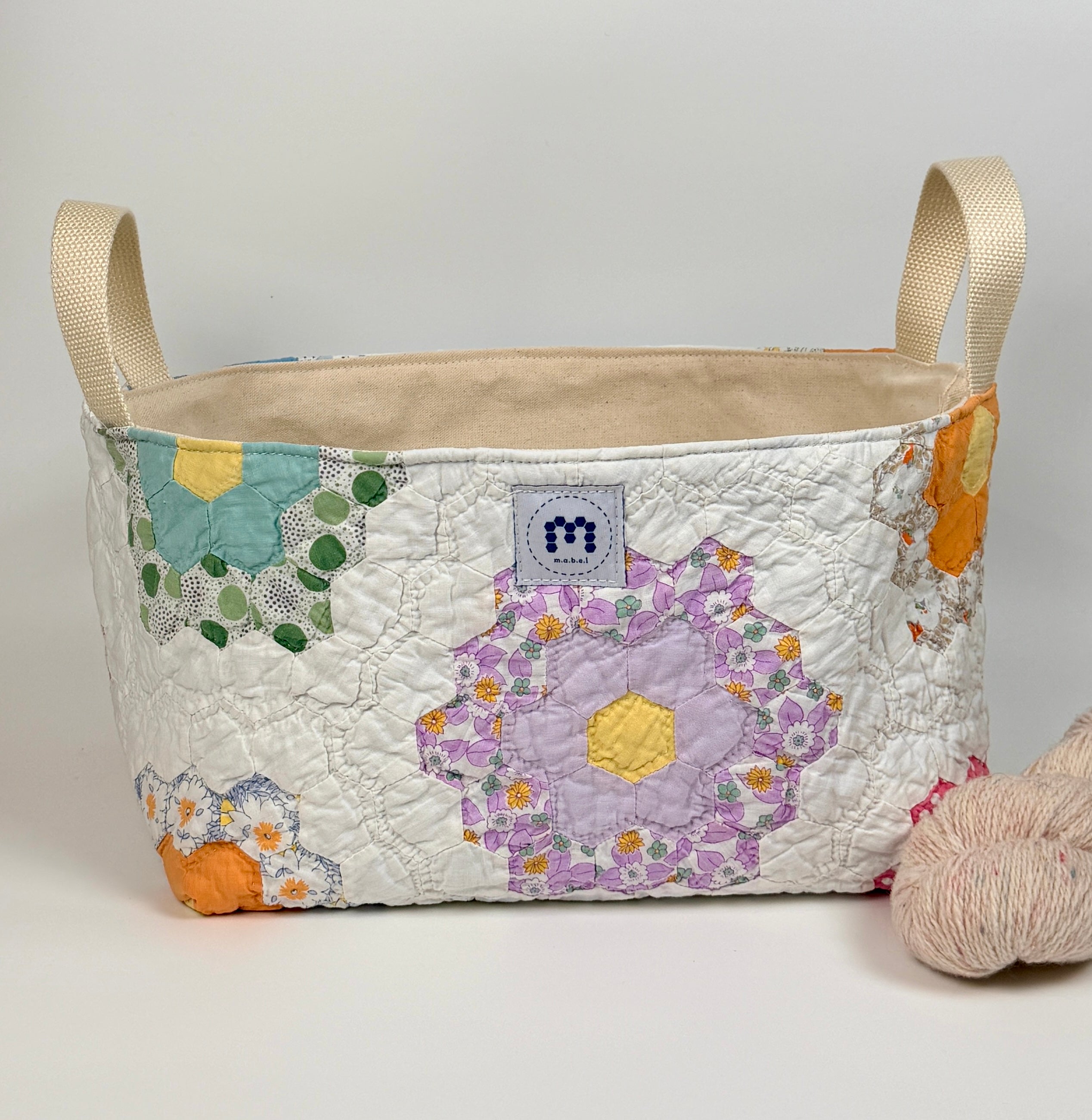 Quilt Basket (Fussy Cut Grandma's Flower Garden)