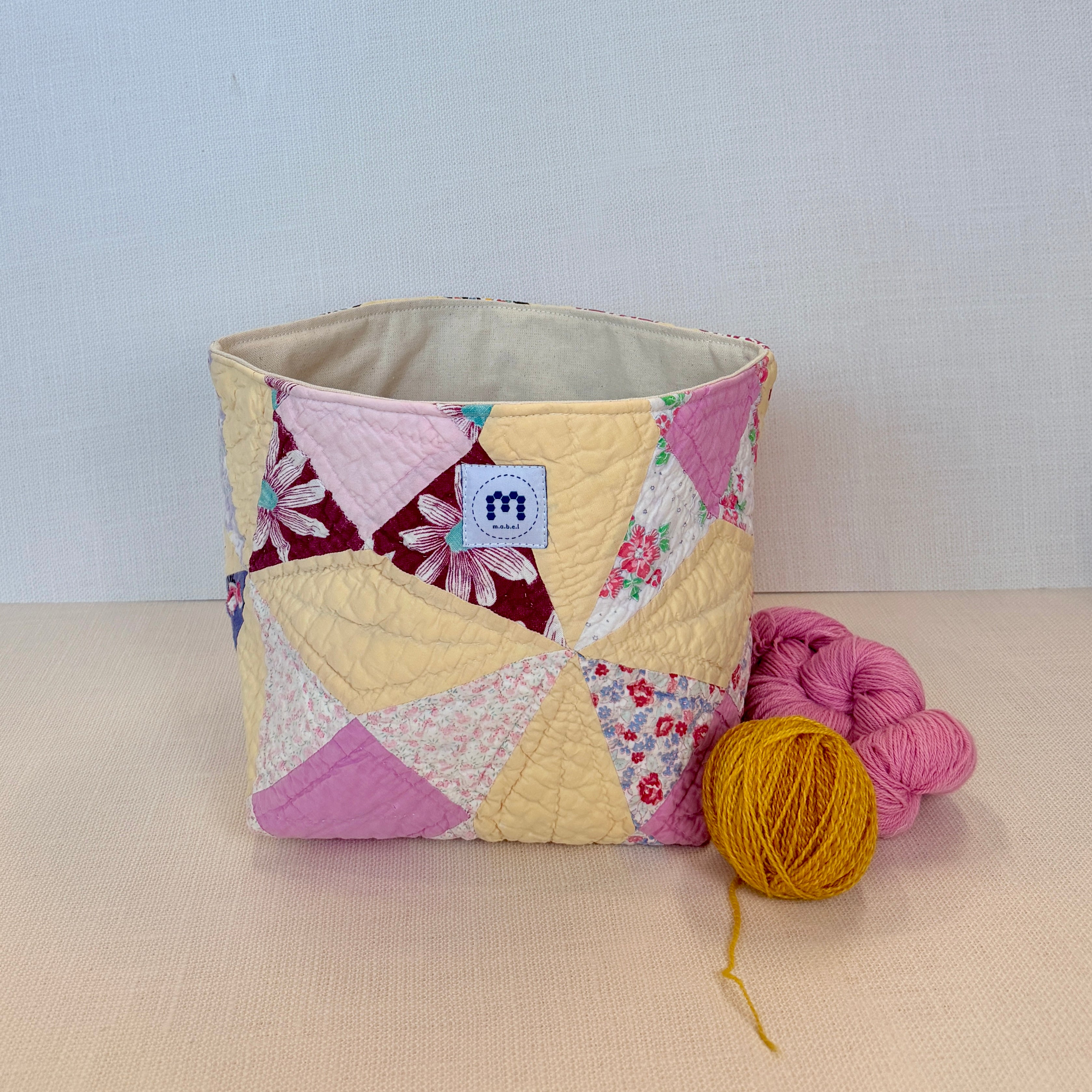 Quilt Bin (Yellow Hummingbird)