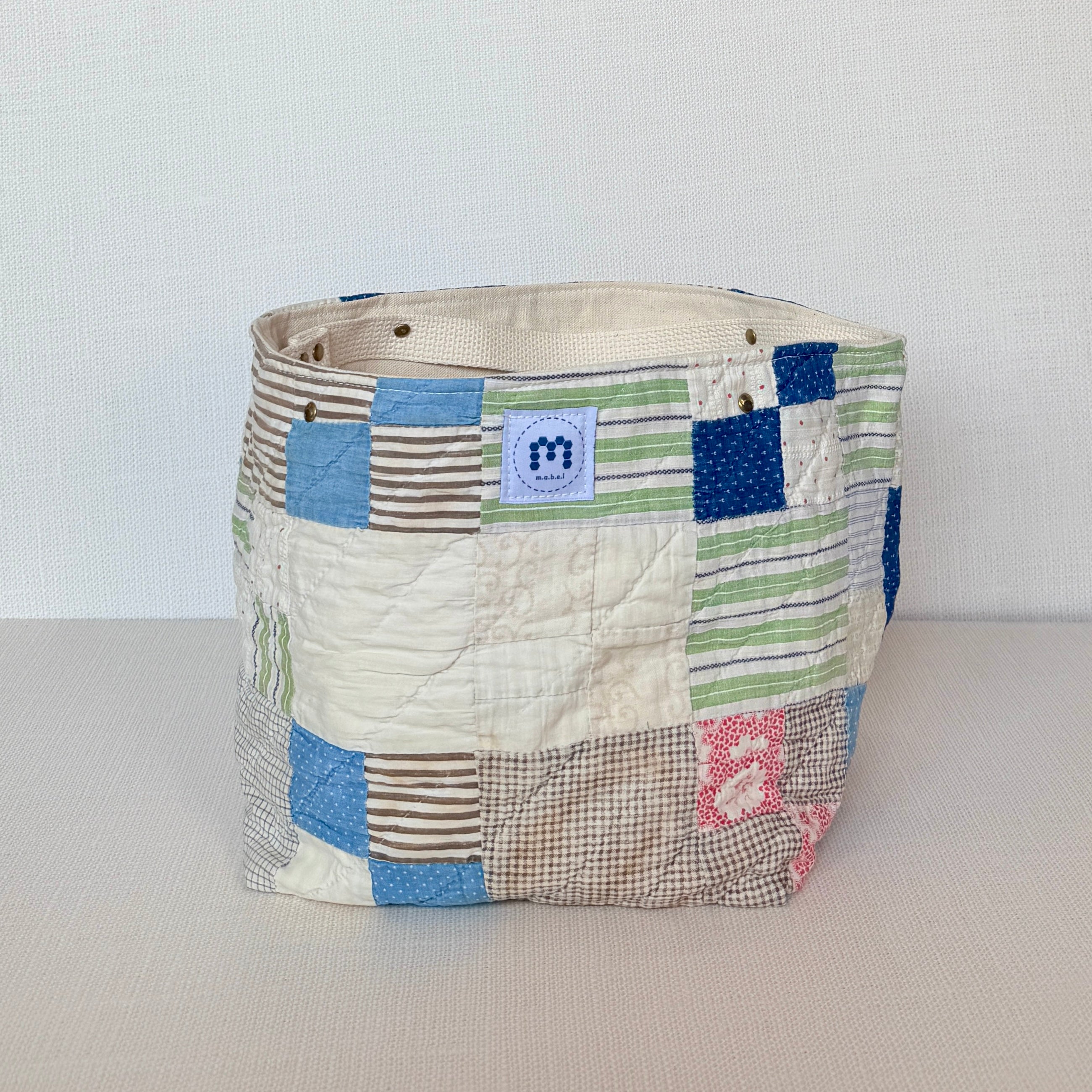 Quilt Bin (Chambray 4 Patch)