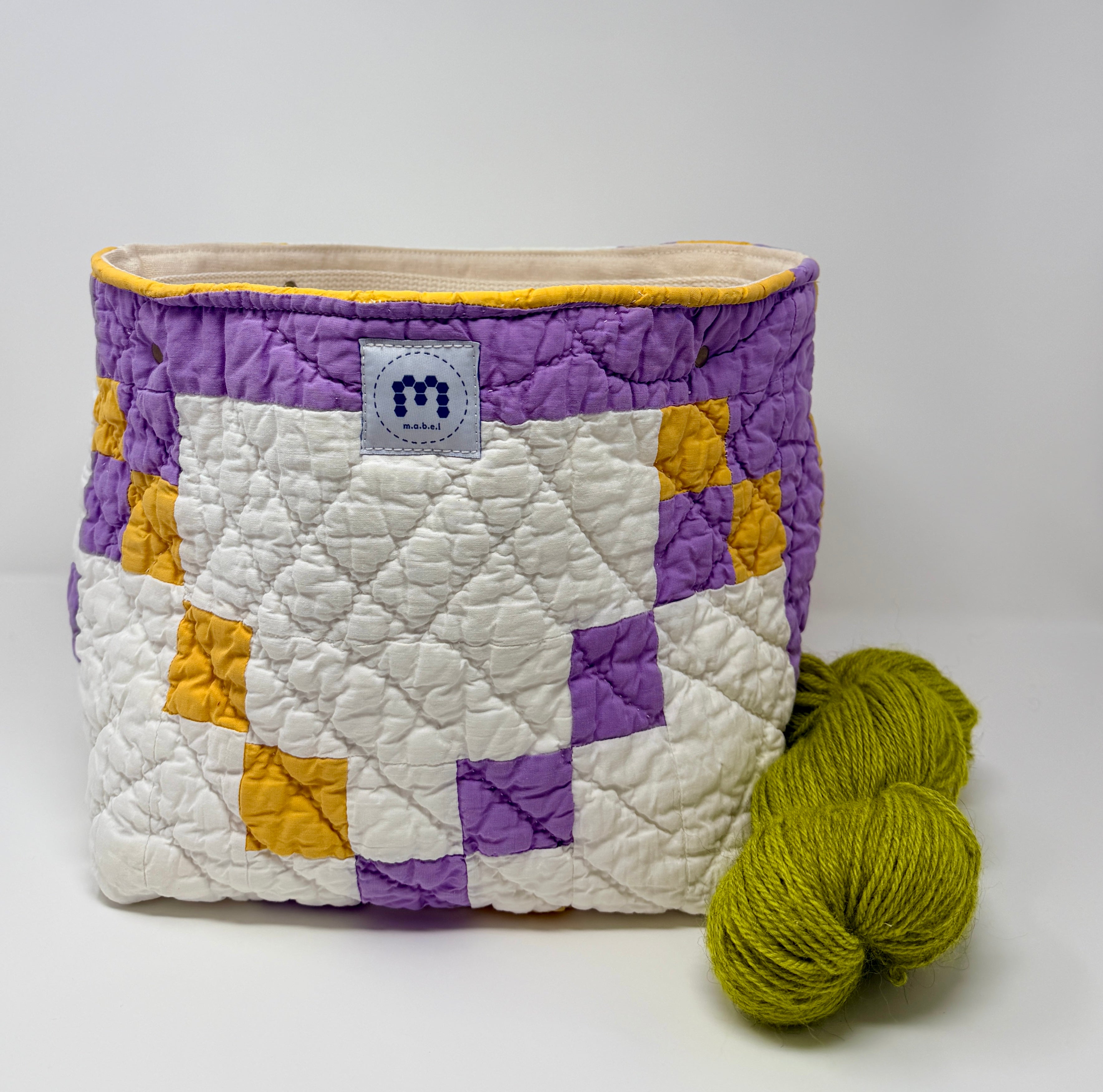 Quilt BIn (Purple & Gold Irish Chain)