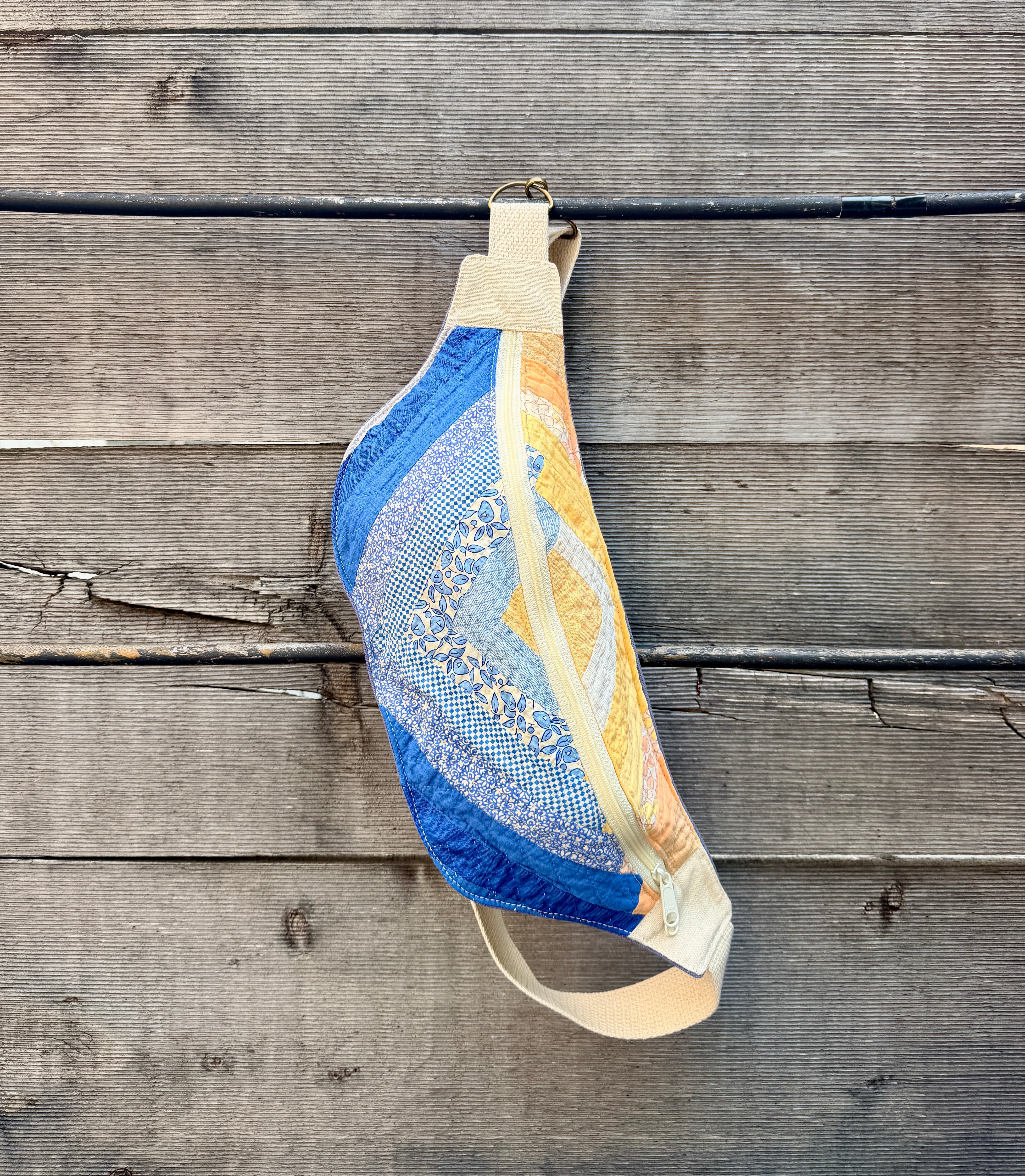 Sling Bag (Blue & Yellow Log Cabin)
