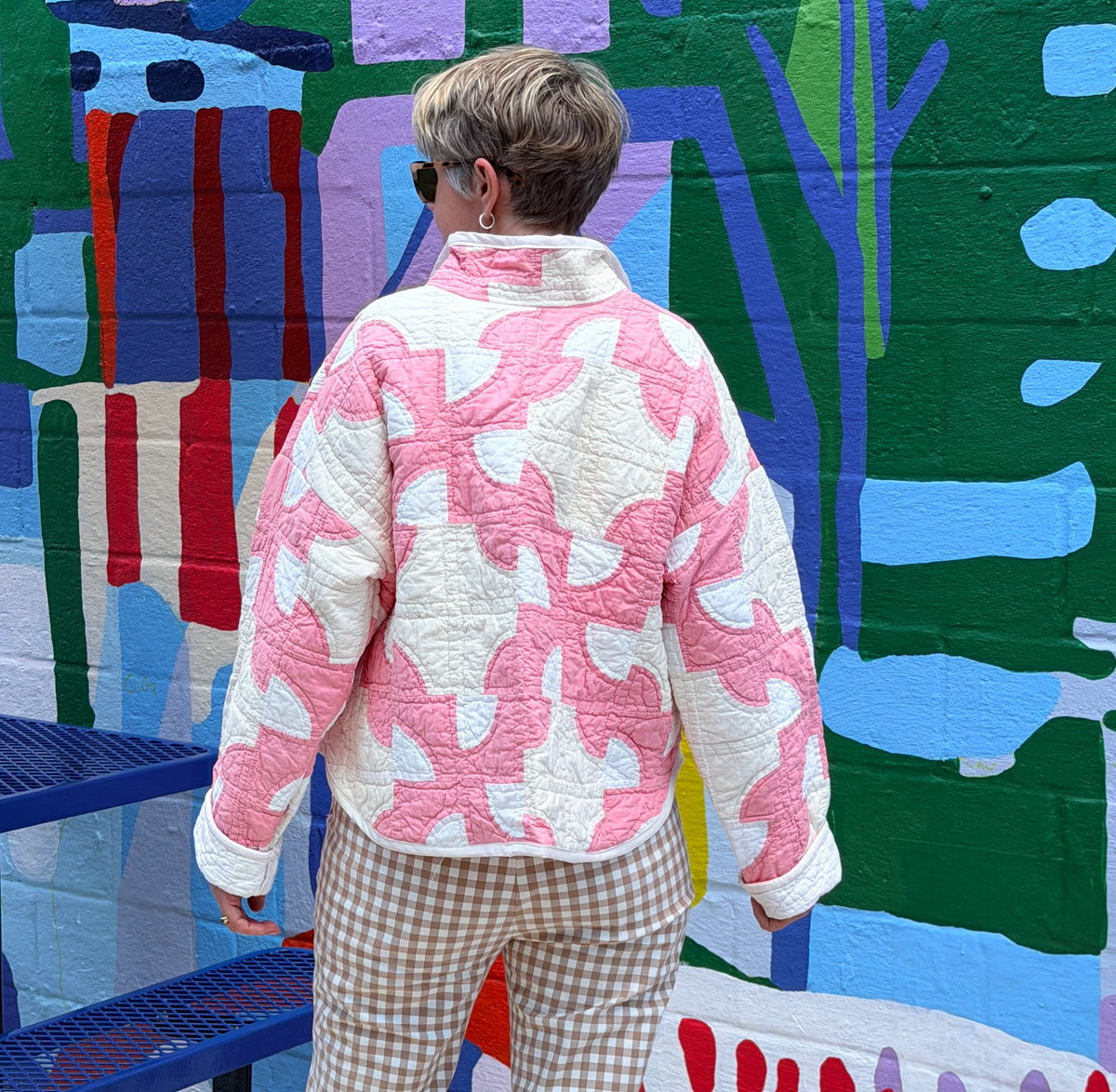 Stadium Jacket (M/L) (Pink Drunkard's Path)