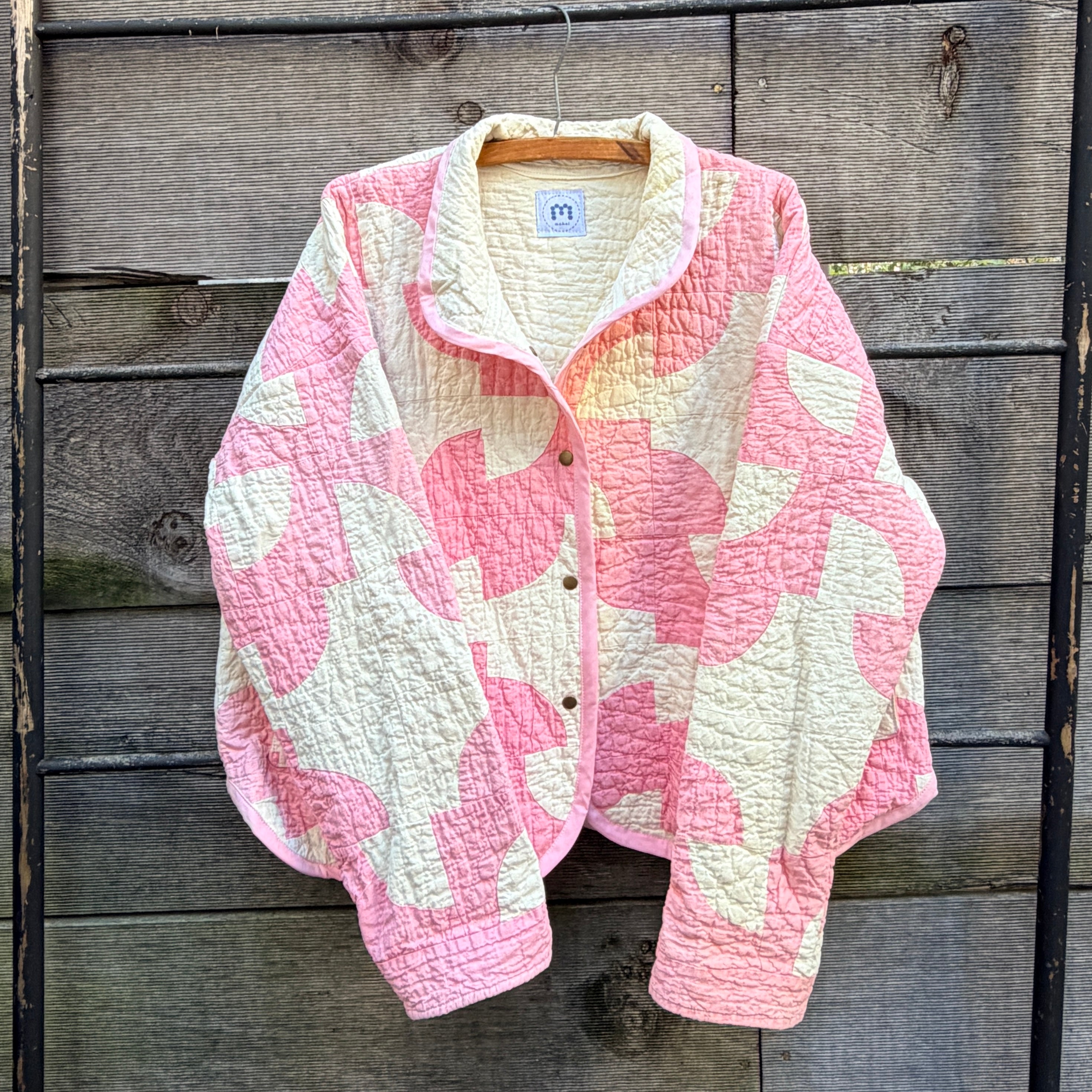 Stadium Jacket (S/M) (Pink Drunkard's Path)