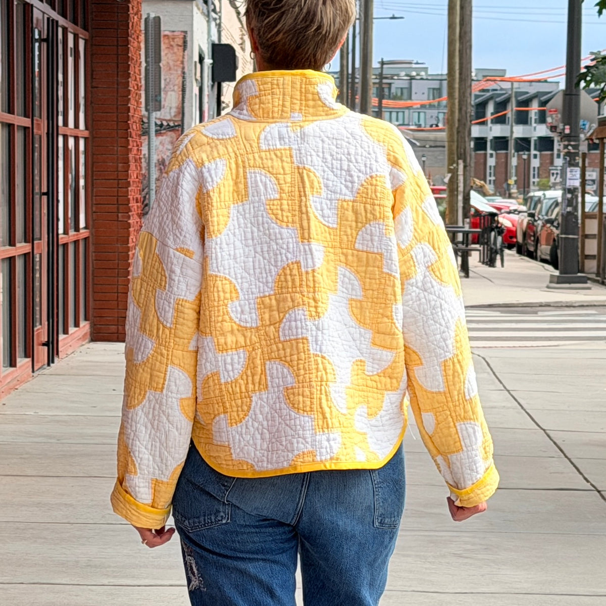 Stadium Jacket (S/M) (Yellow Drunkard's Path)