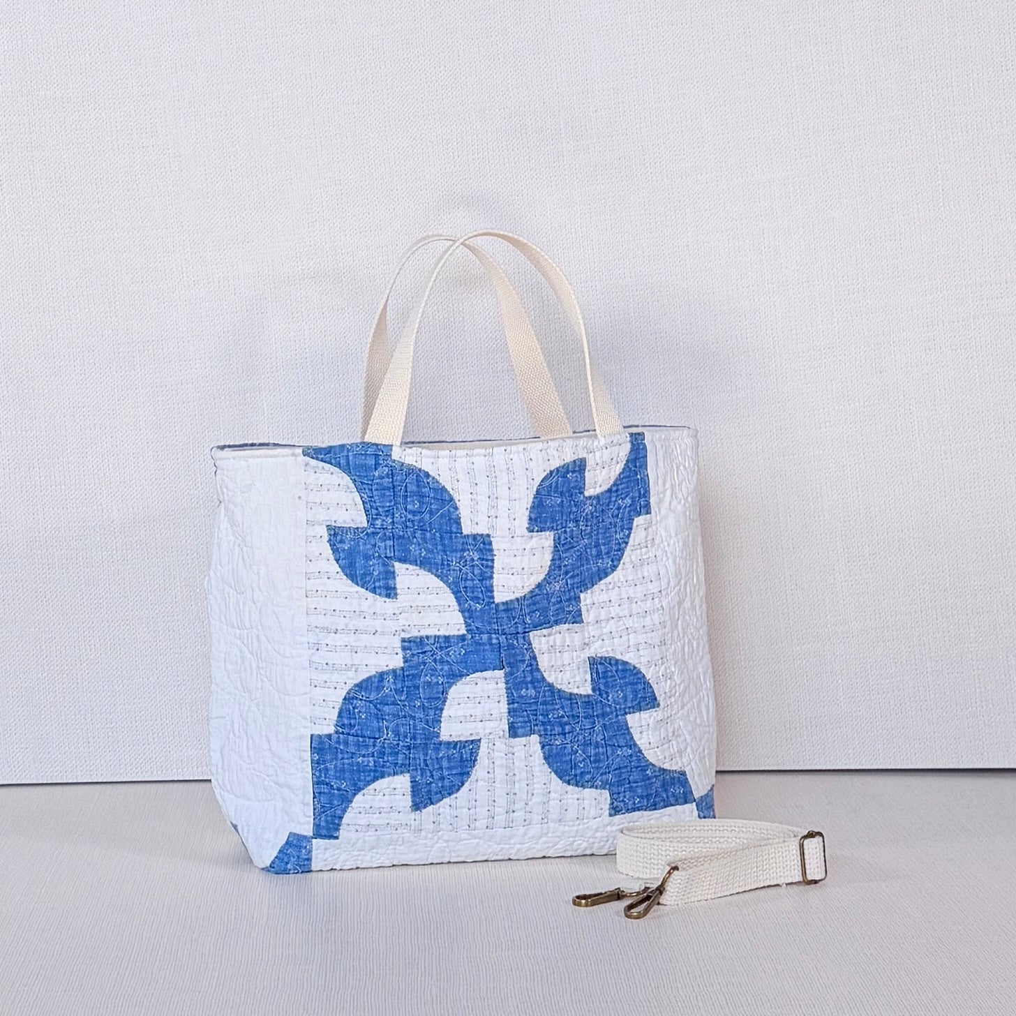 Studio Tote (Indigo Drunkard's Path)