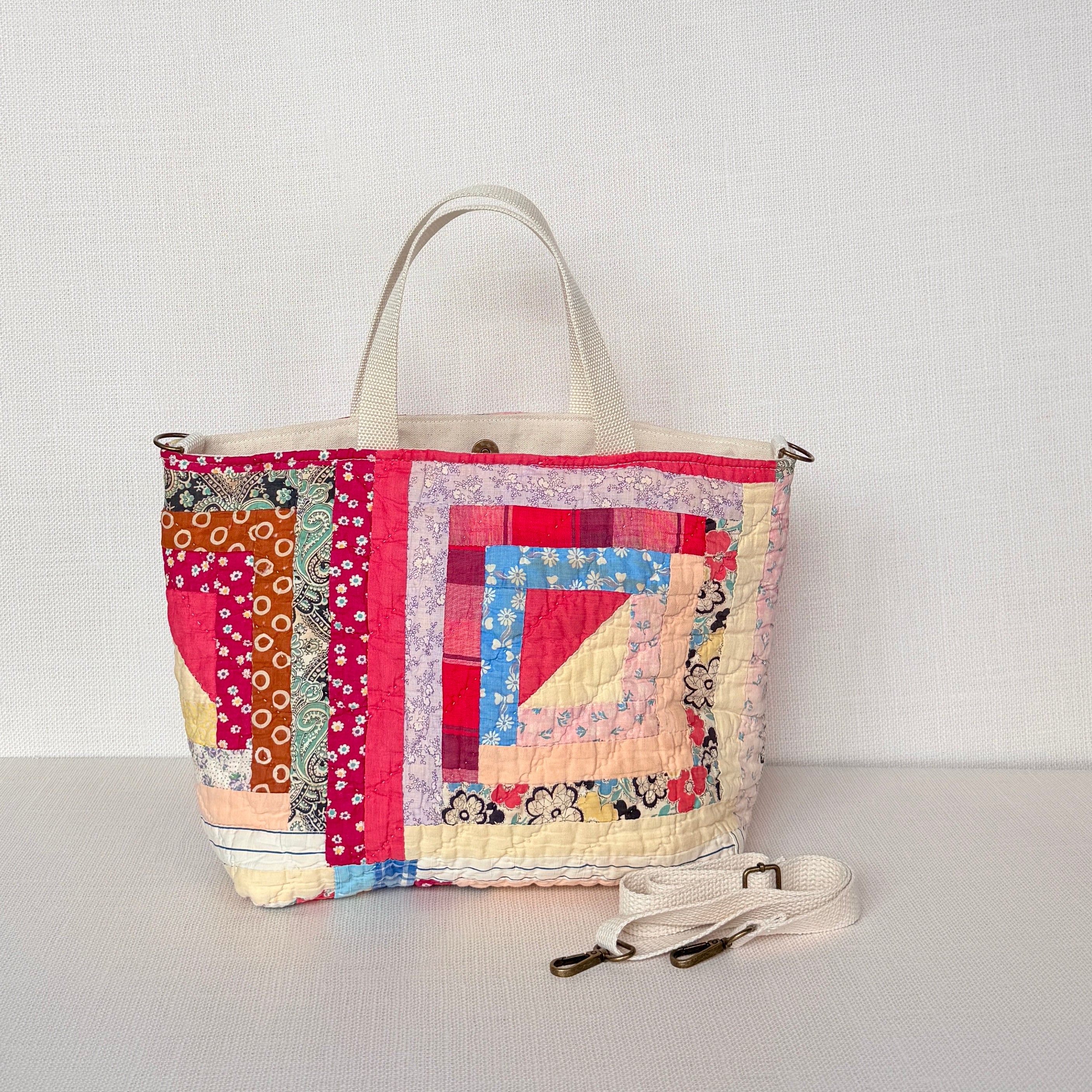 Studio Tote (Red & Yellow Log Cabin-1)