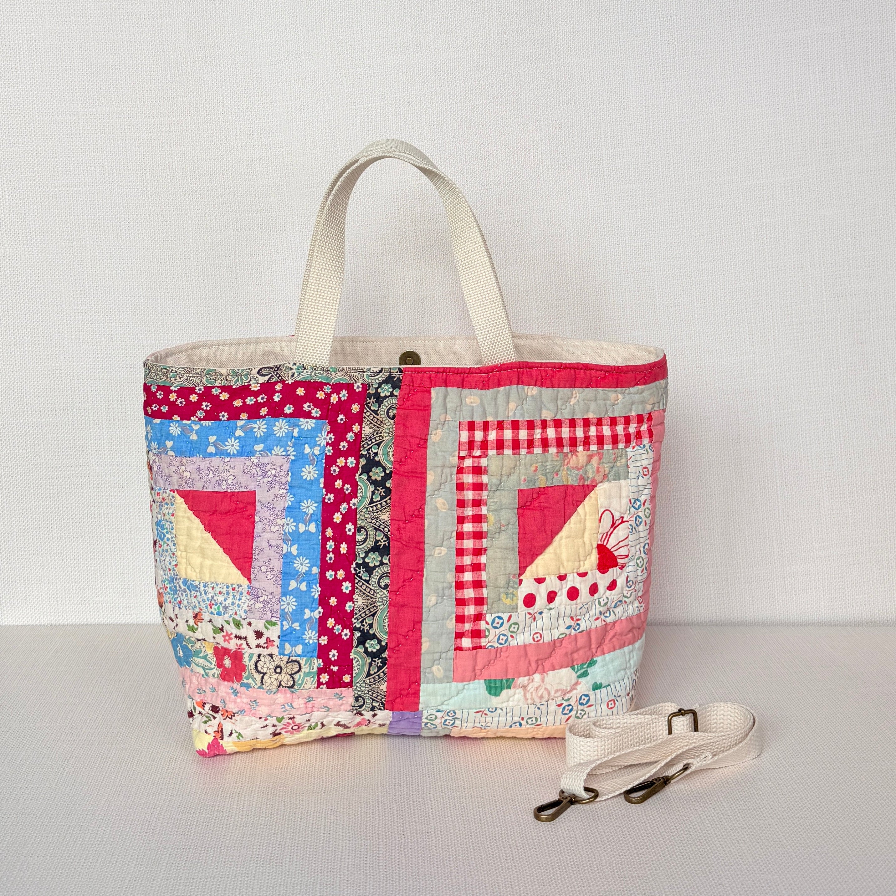 Studio Tote (Red & Yellow Log Cabin-2)