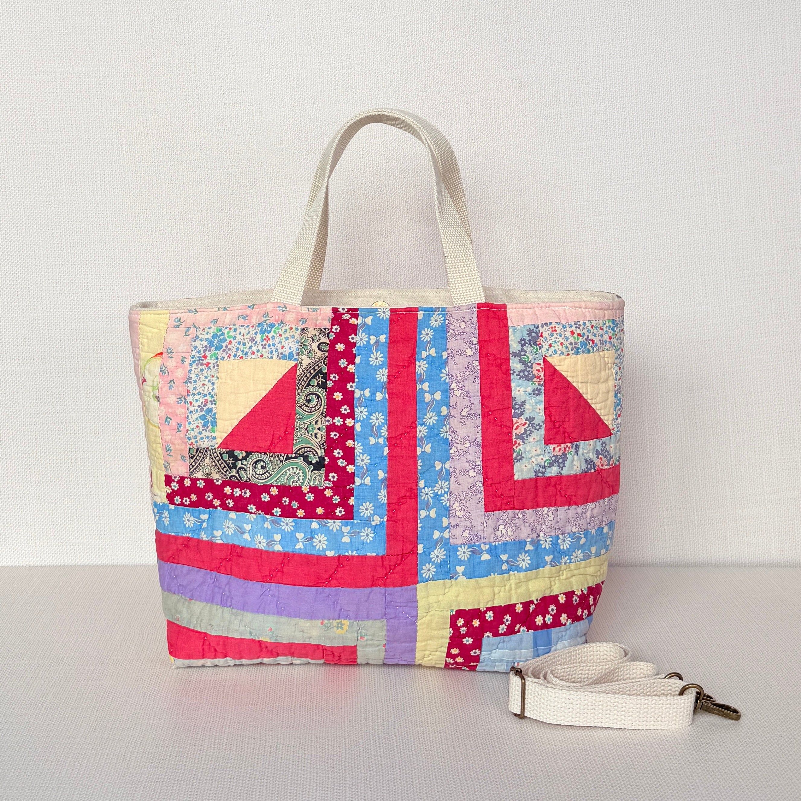 Studio Tote (Red & Yellow Log Cabin-2)