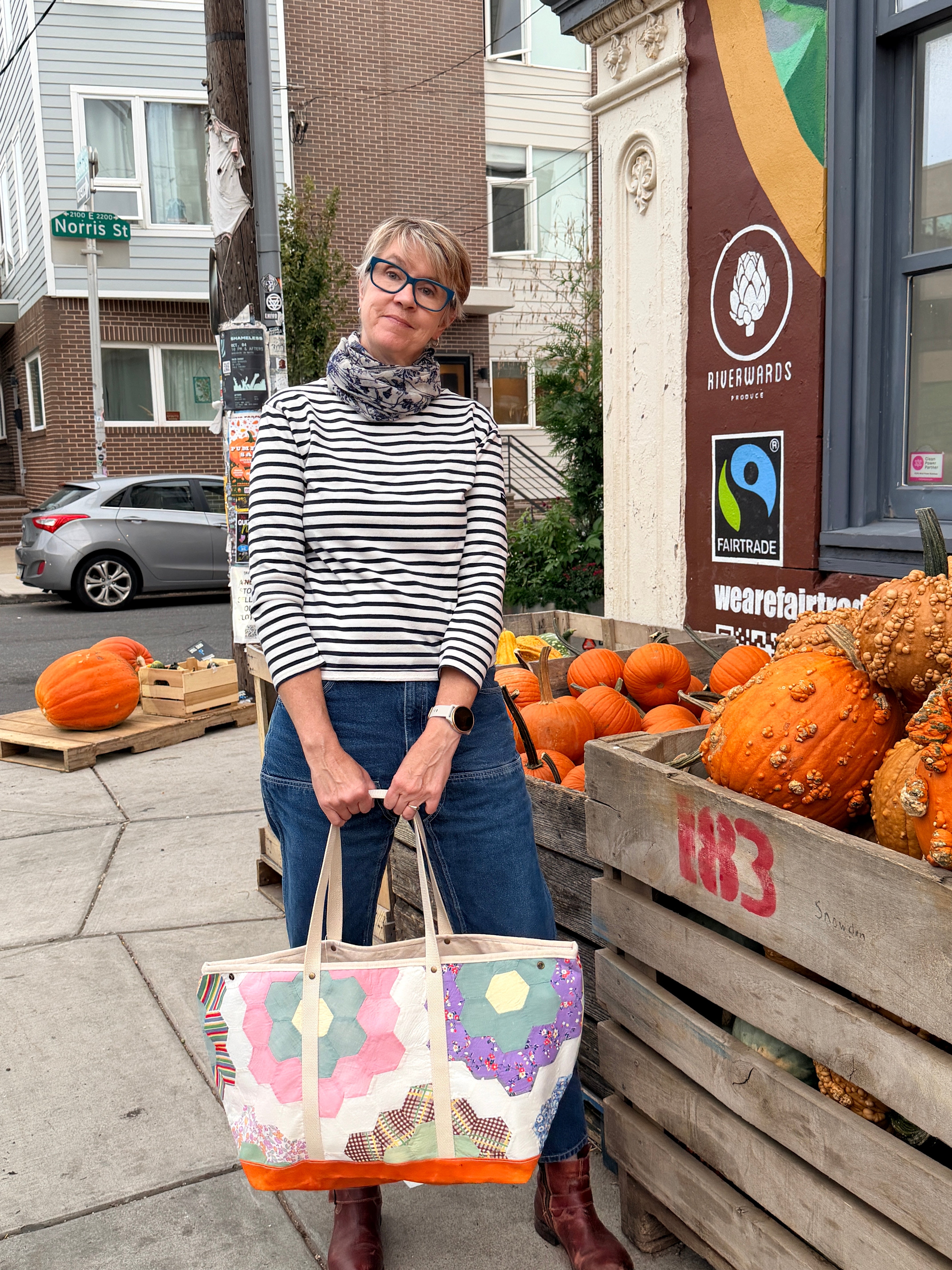 Waxed Canvas Tote Large (orange #2)