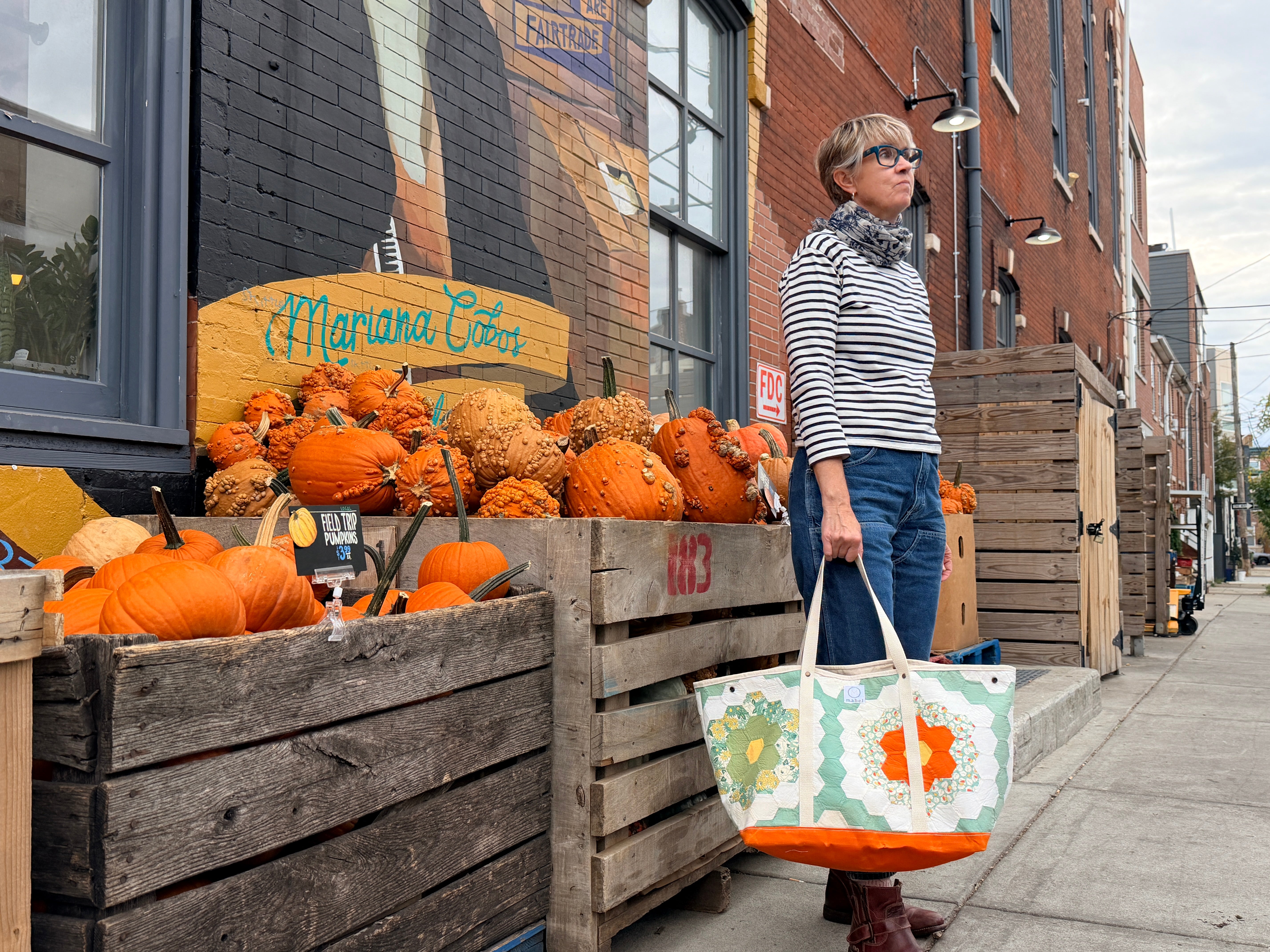 Waxed Canvas Tote Large (Orange #4)