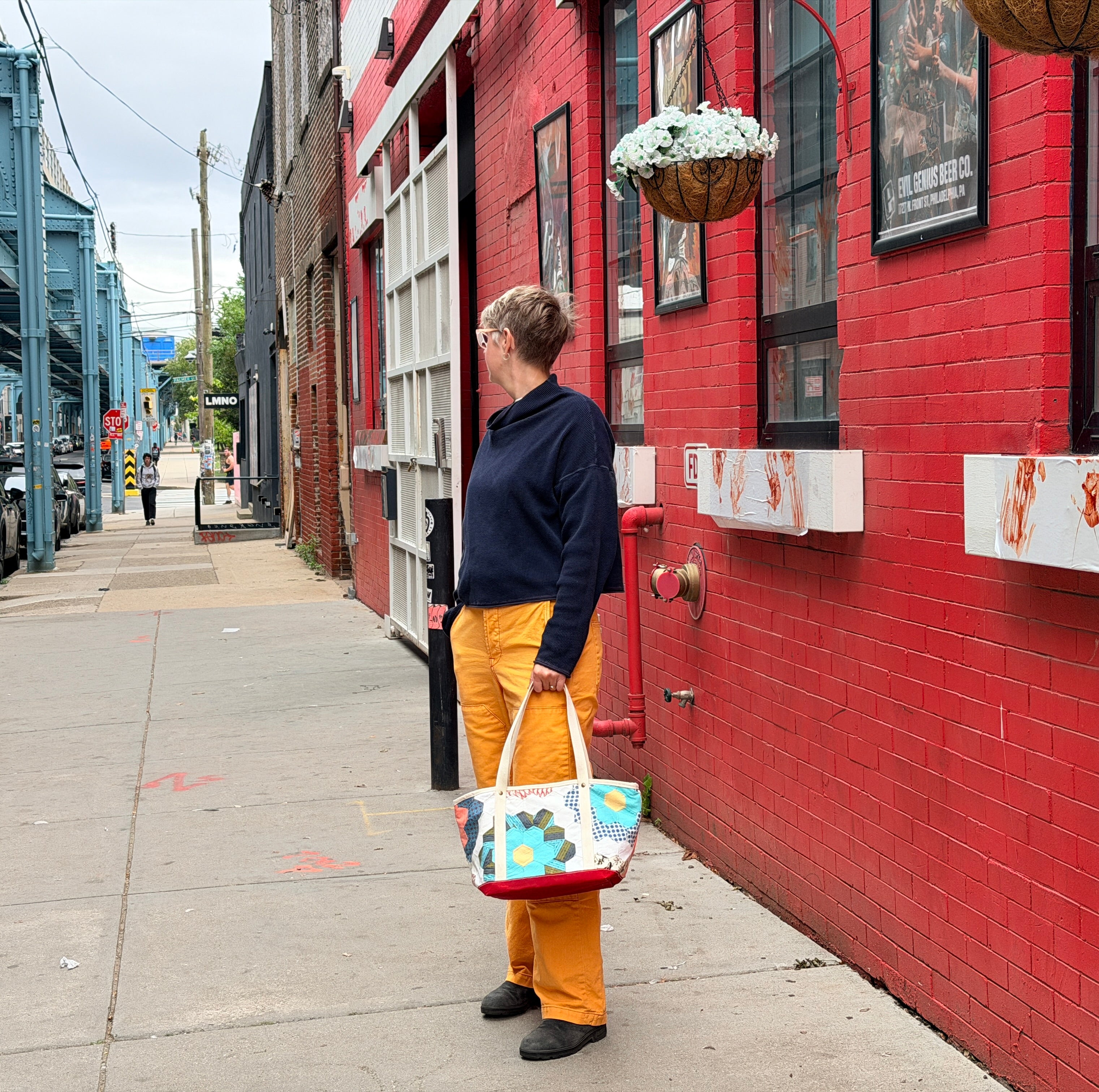 Waxed Canvas Tote Medium (Orange #1)