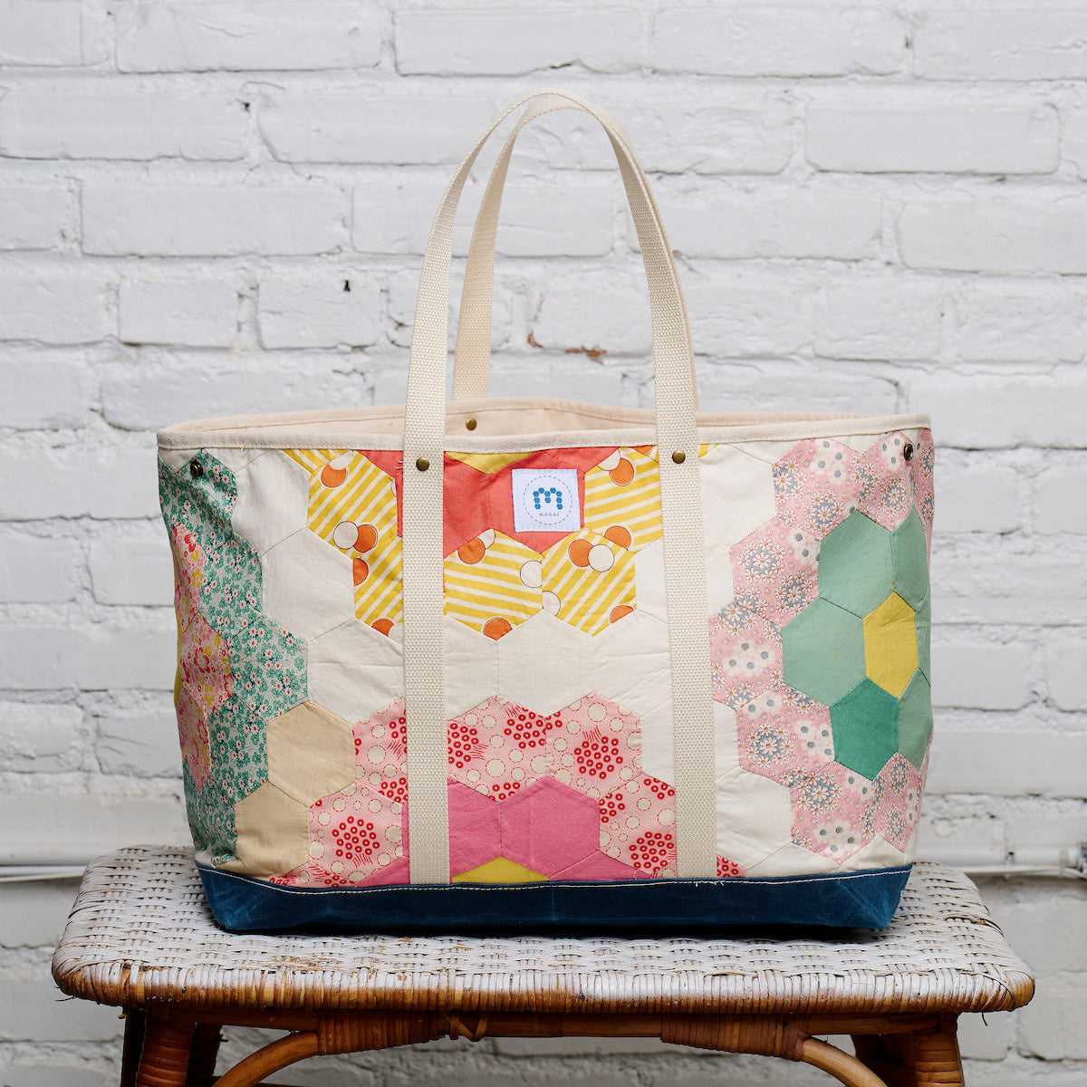 Waxed Canvas Tote Large (Blue #1)