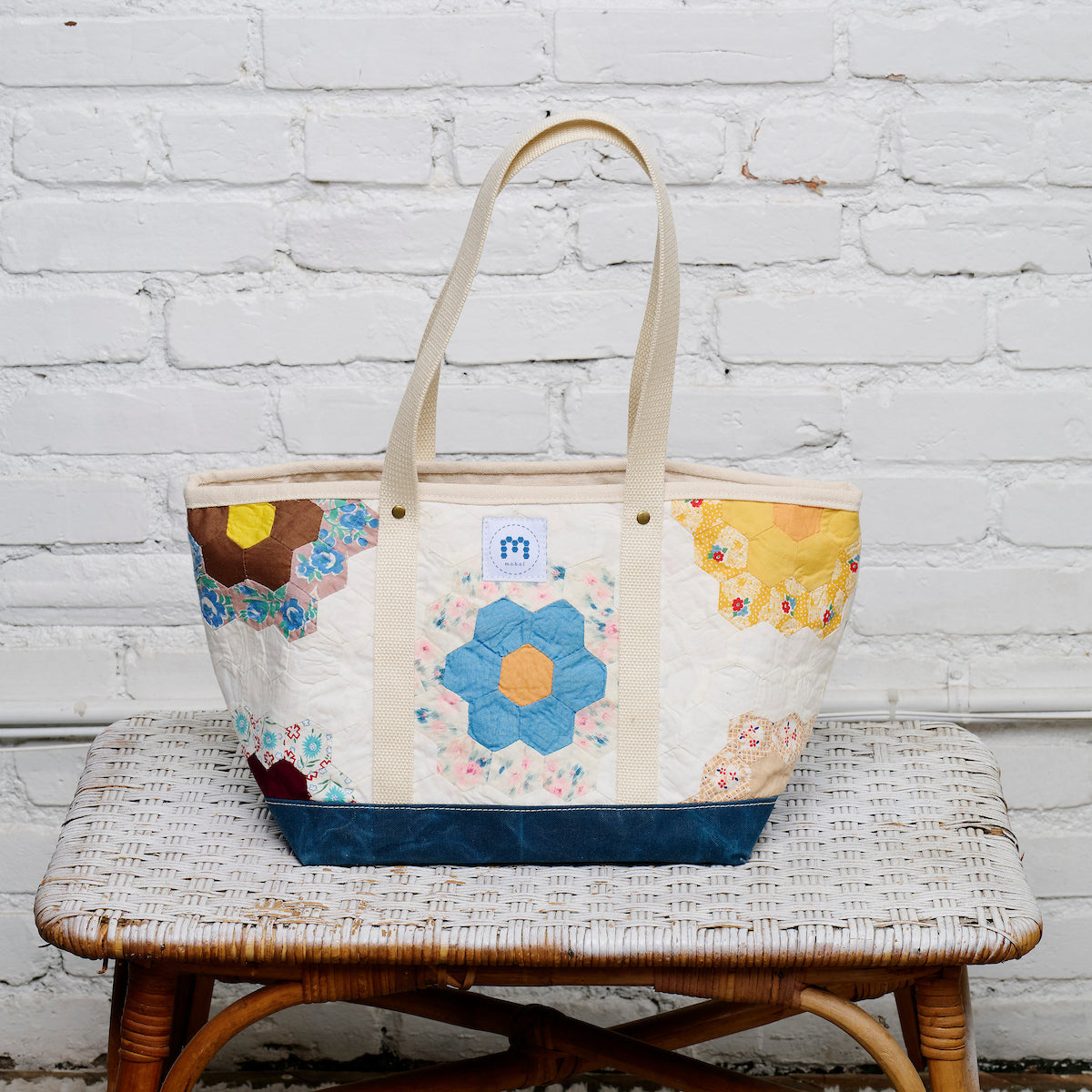 Waxed Canvas Tote Medium (Blue #10)