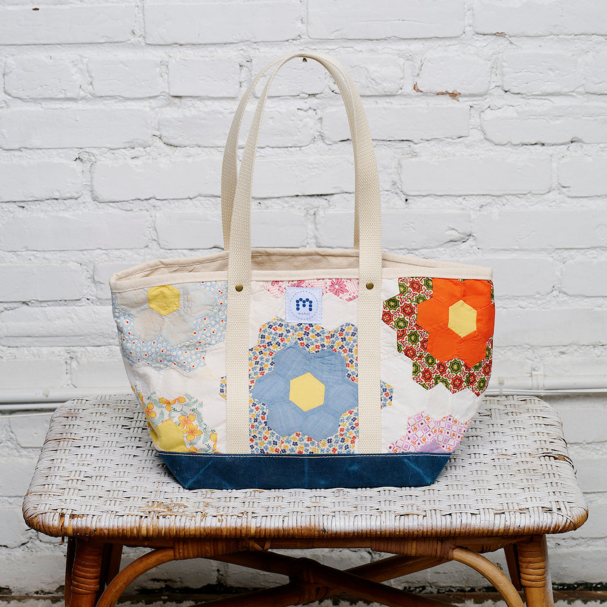 Waxed Canvas Tote Medium (Blue #12)