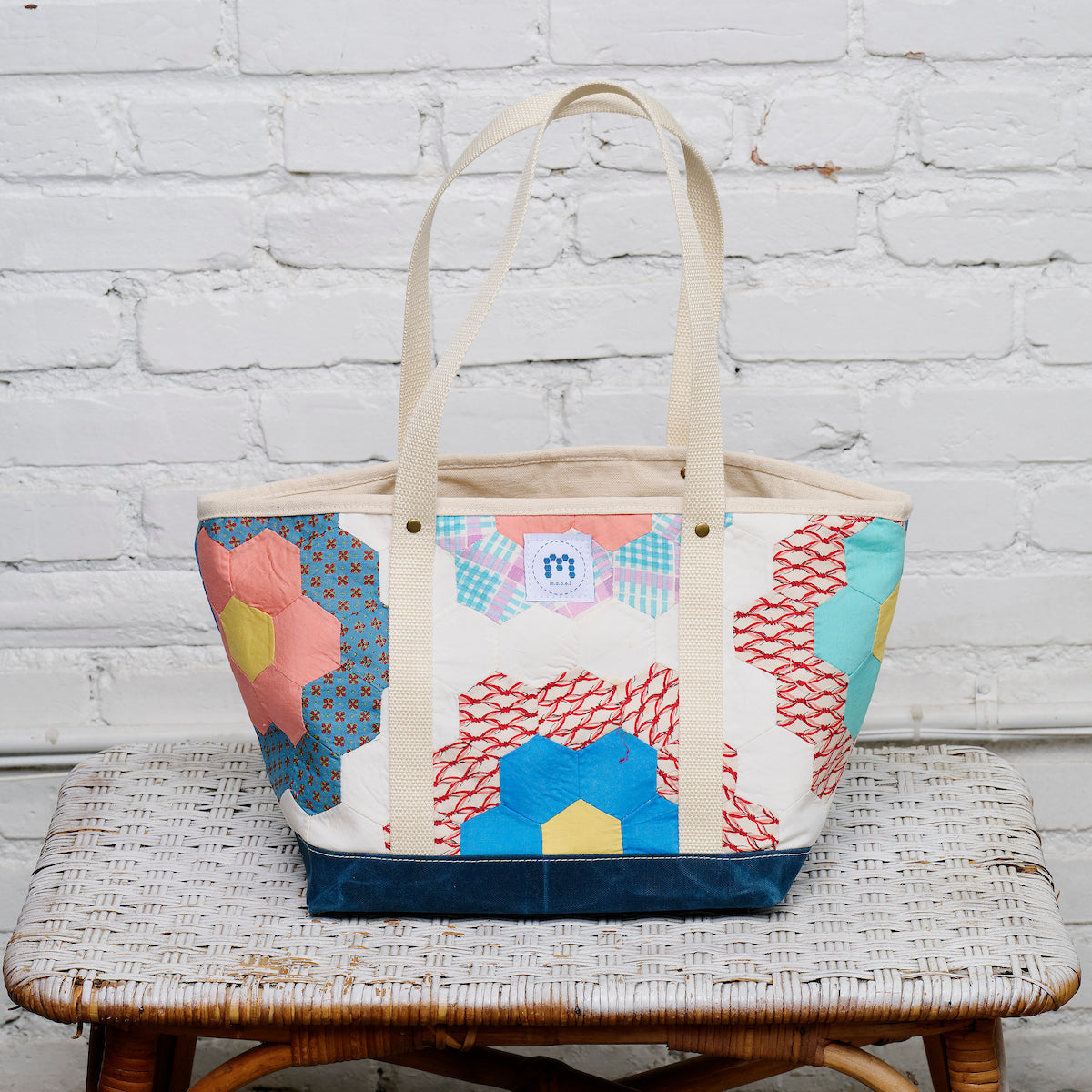 Waxed Canvas Tote Medium (Blue #6)