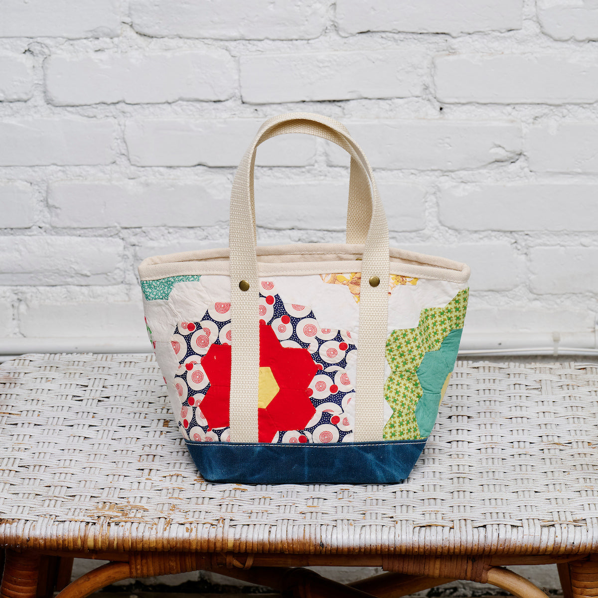 Waxed Canvas Tote Small (Blue #9)