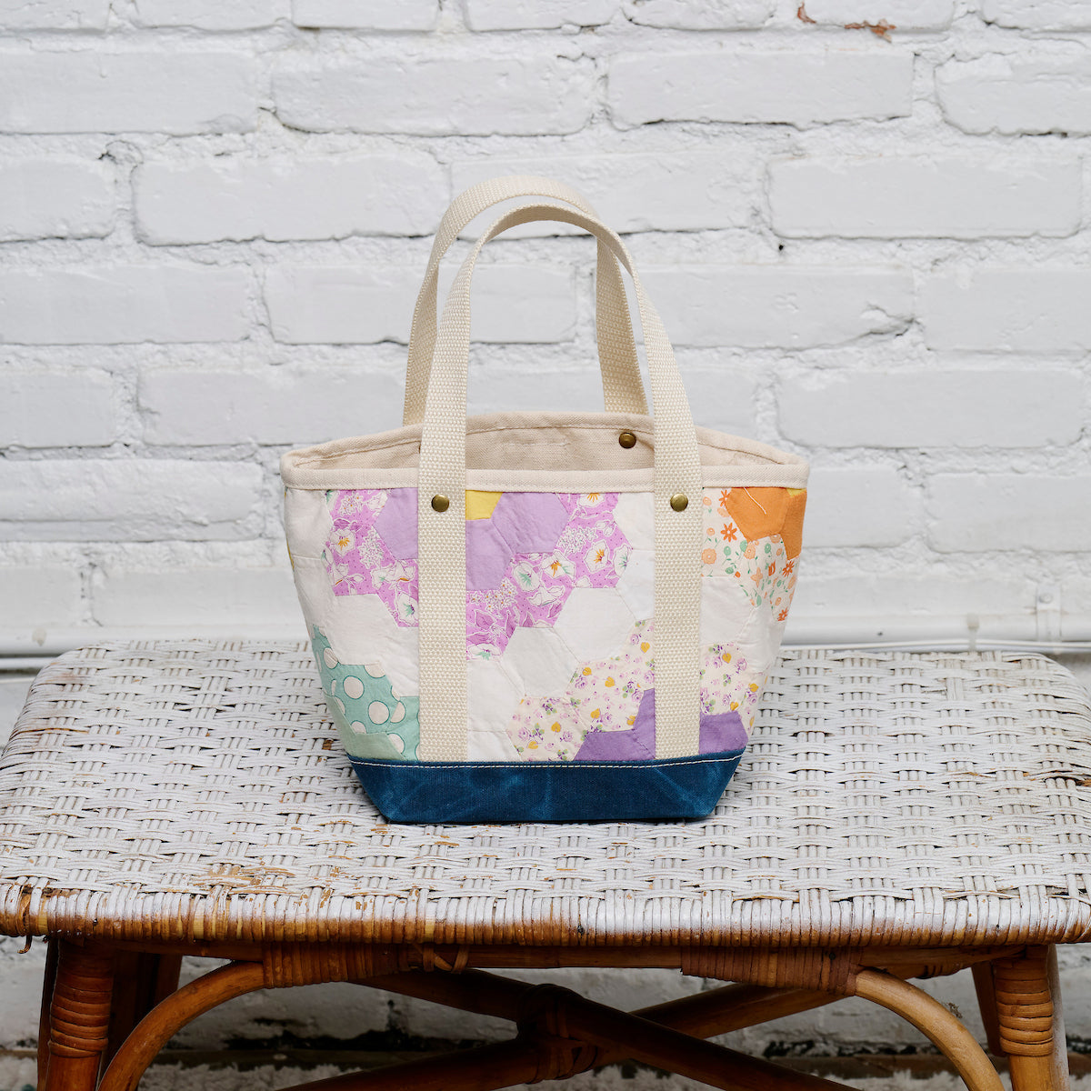 Waxed Canvas Tote Small (Blue #10)