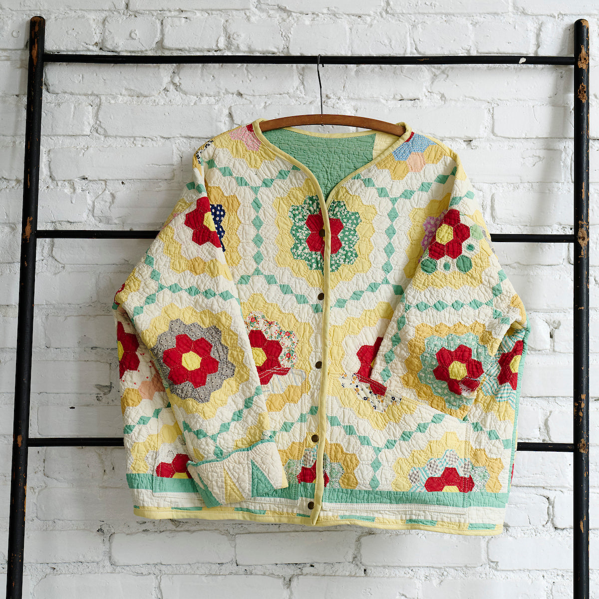 Flower Garden (with green) Quilt Coat