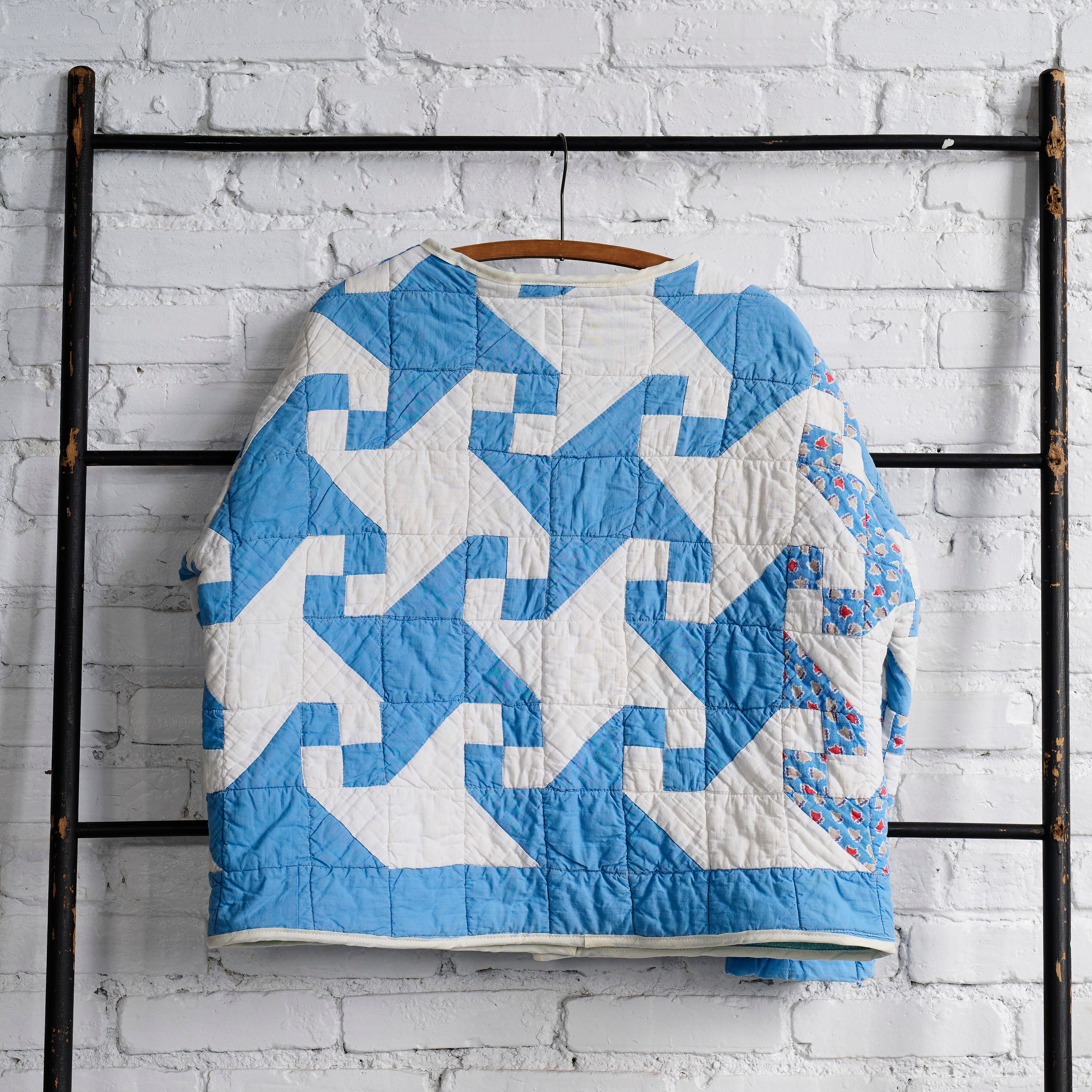 Blue Snail's Trail Quilt Coat