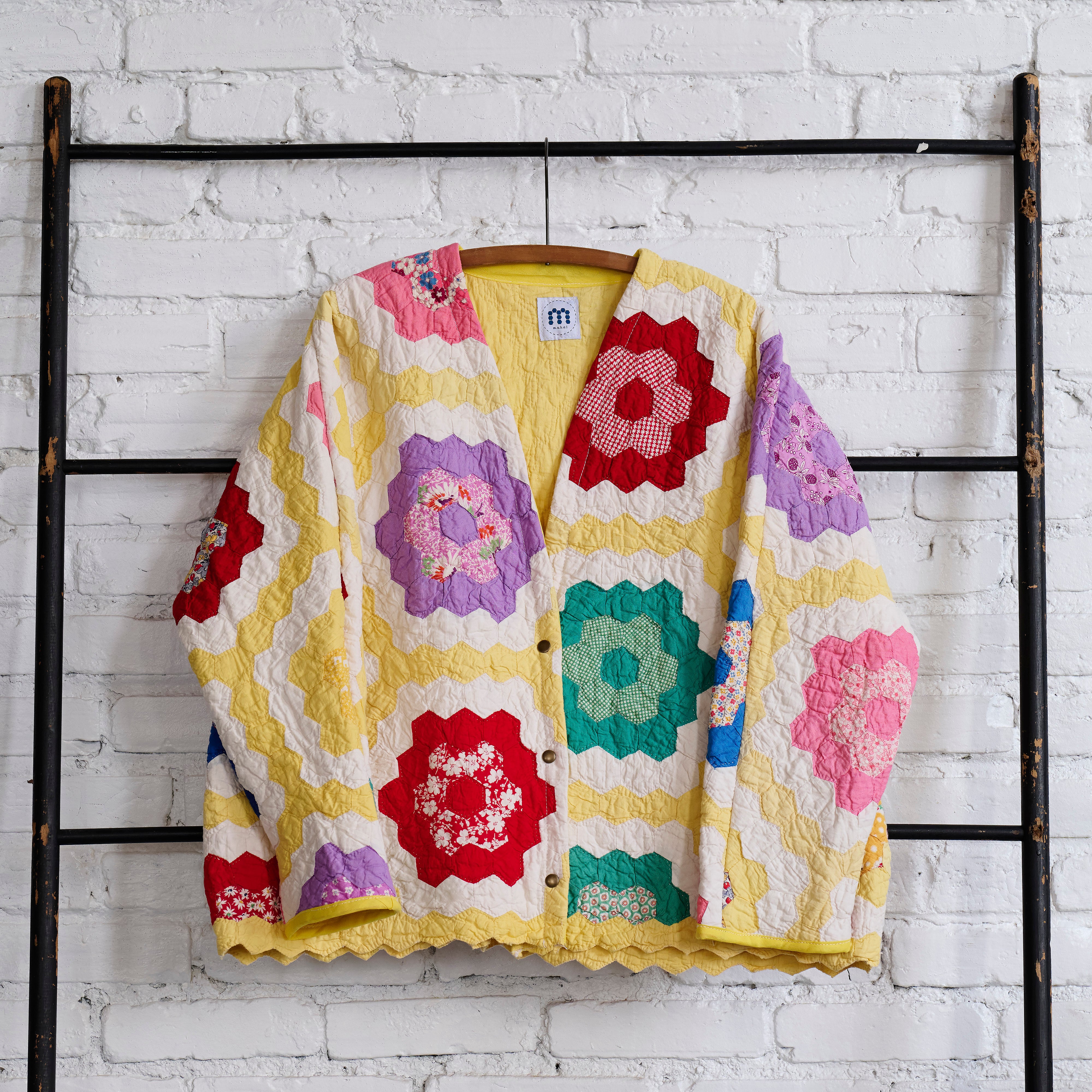 Quilt Cardi (Grandma Flower Garden with Yellow)
