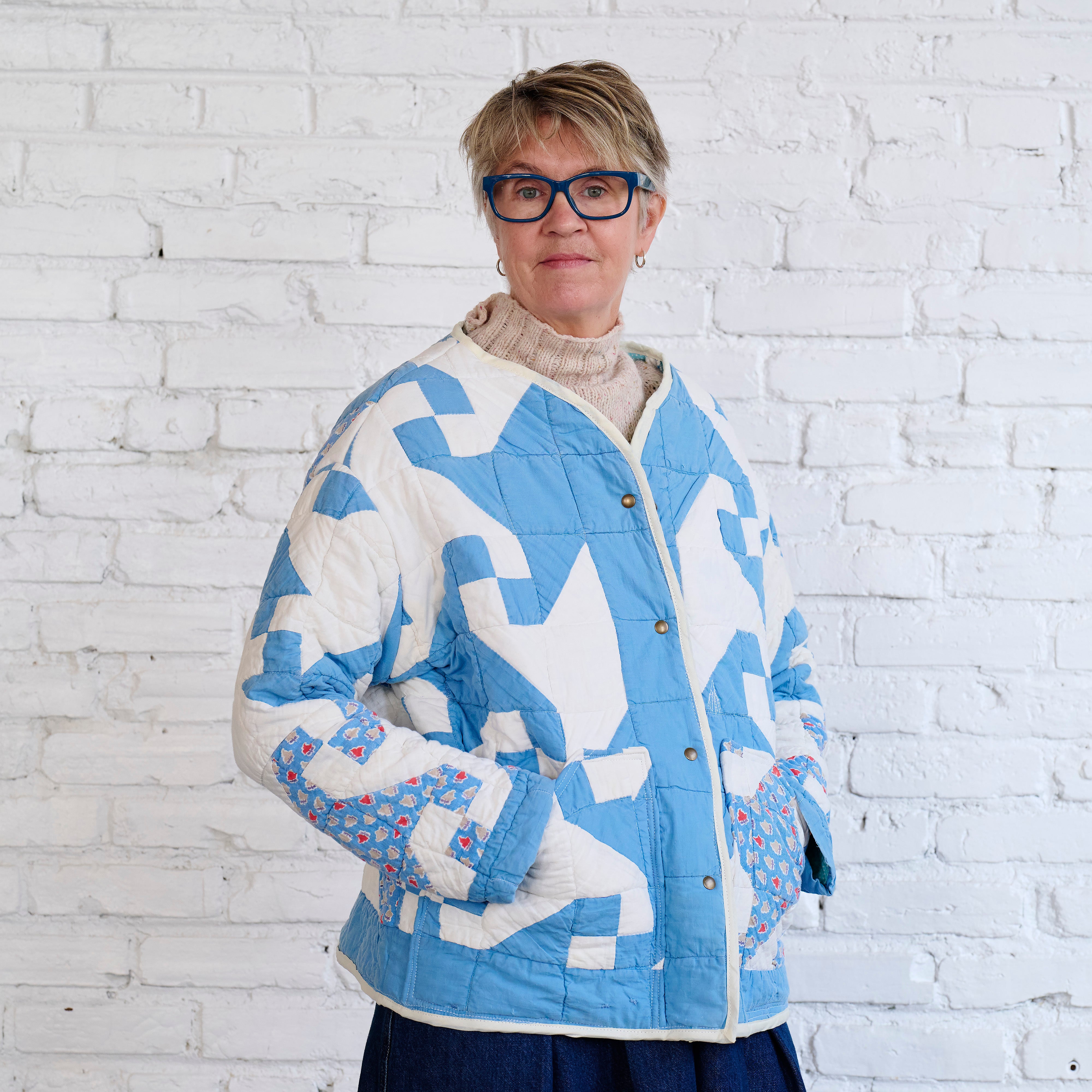 Blue Snail's Trail Quilt Coat