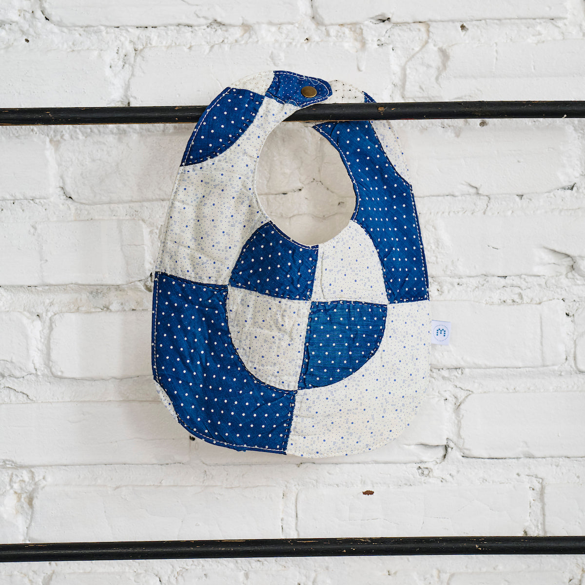 Baby Bib (Indigo Drunkard's Path)