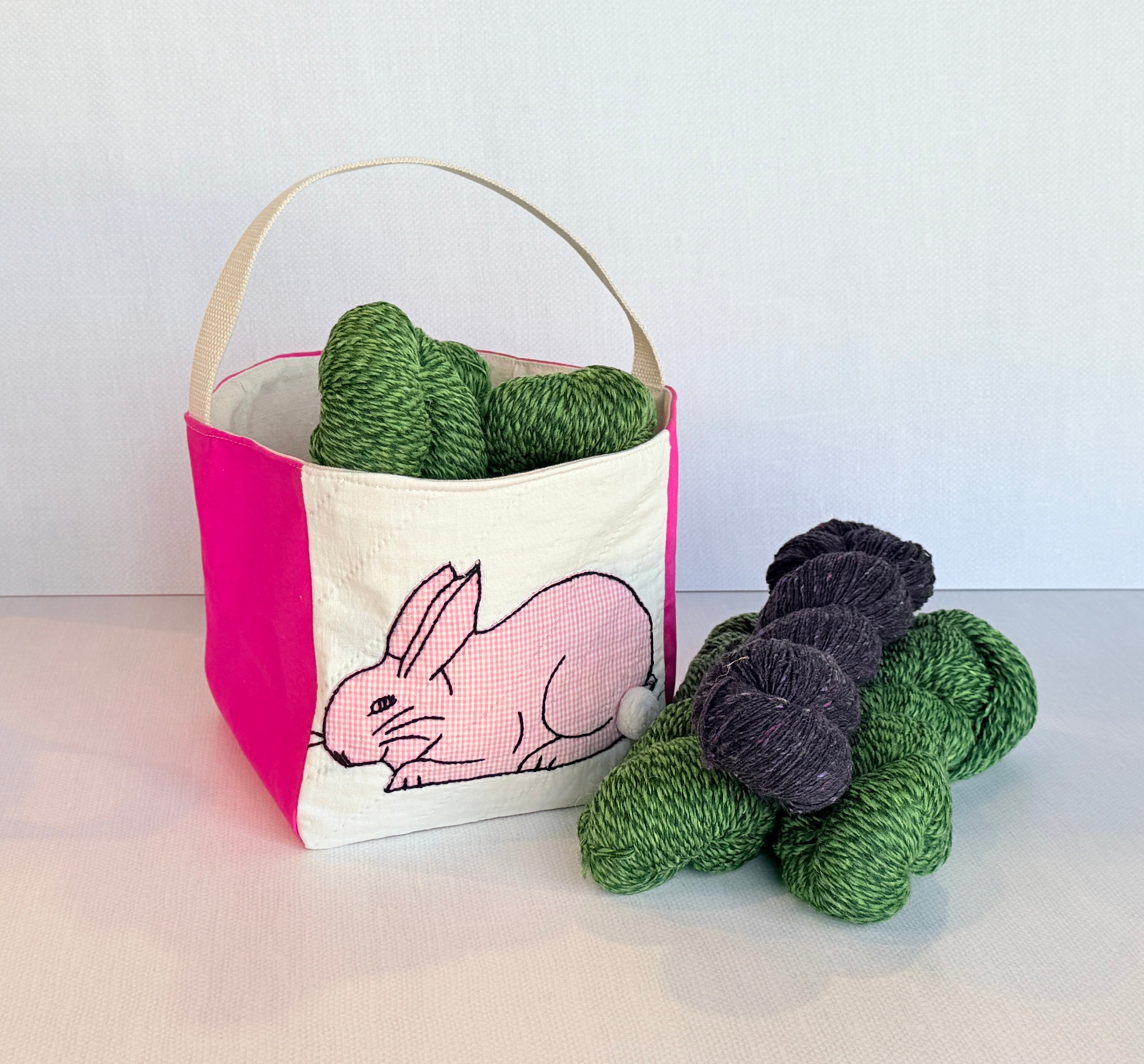 Bunny Basket (Fuschia with Pink Bunny)
