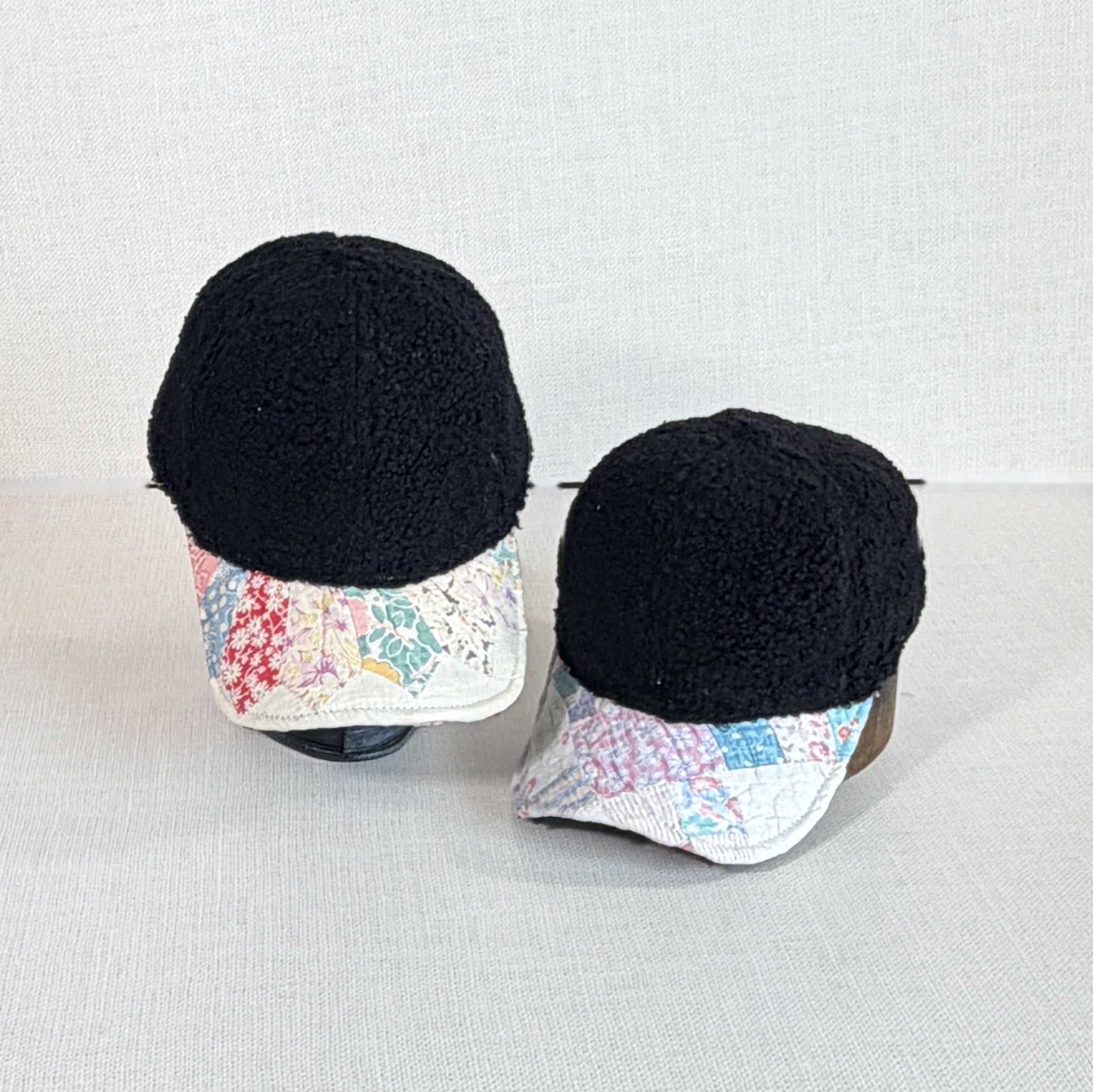 Wooly Quilt Caps (Black with Dresden Plate)