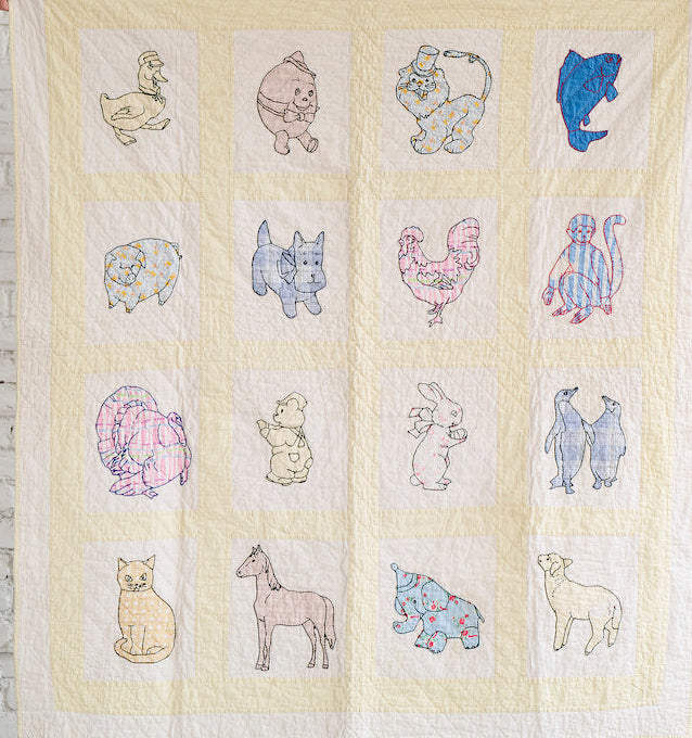 Baby Quilt (Large Embroidered Animals)